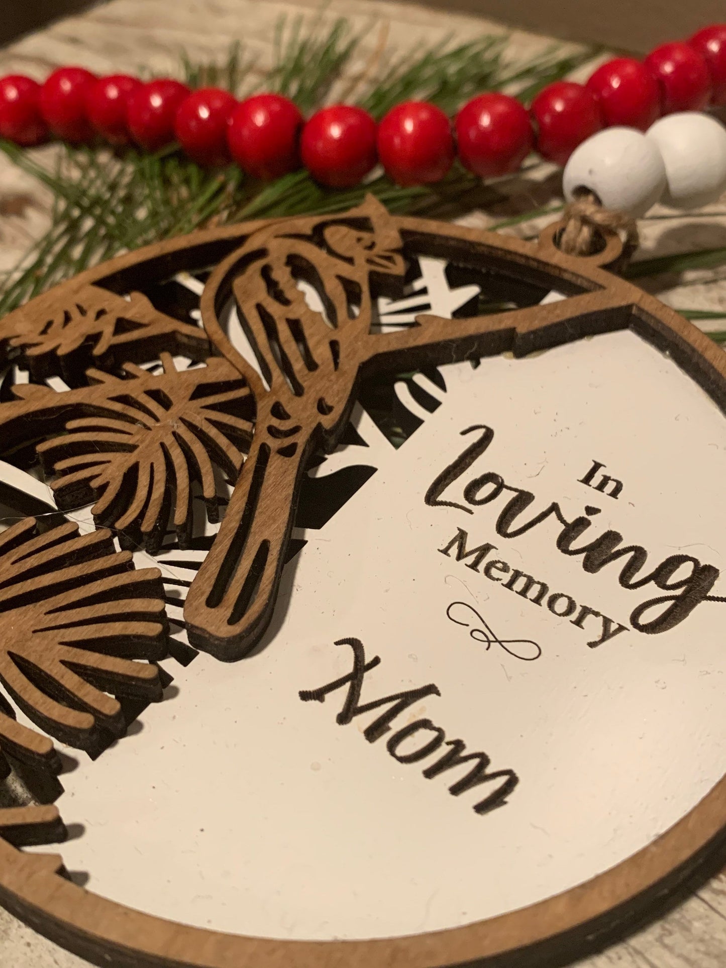 Personalized Memorial Hummingbird Christmas Tree Ornament | Sympathy Gift | Loved One Memorial | Remembrance Ornament | In Loving Memory Mom