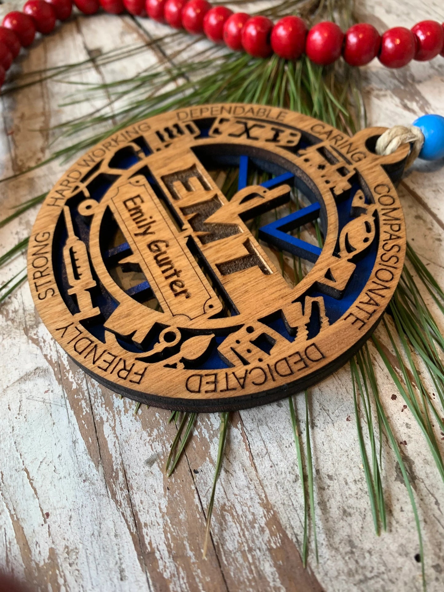 Personalized Paramedic EMT first responder Christmas Tree keepsake Ornament