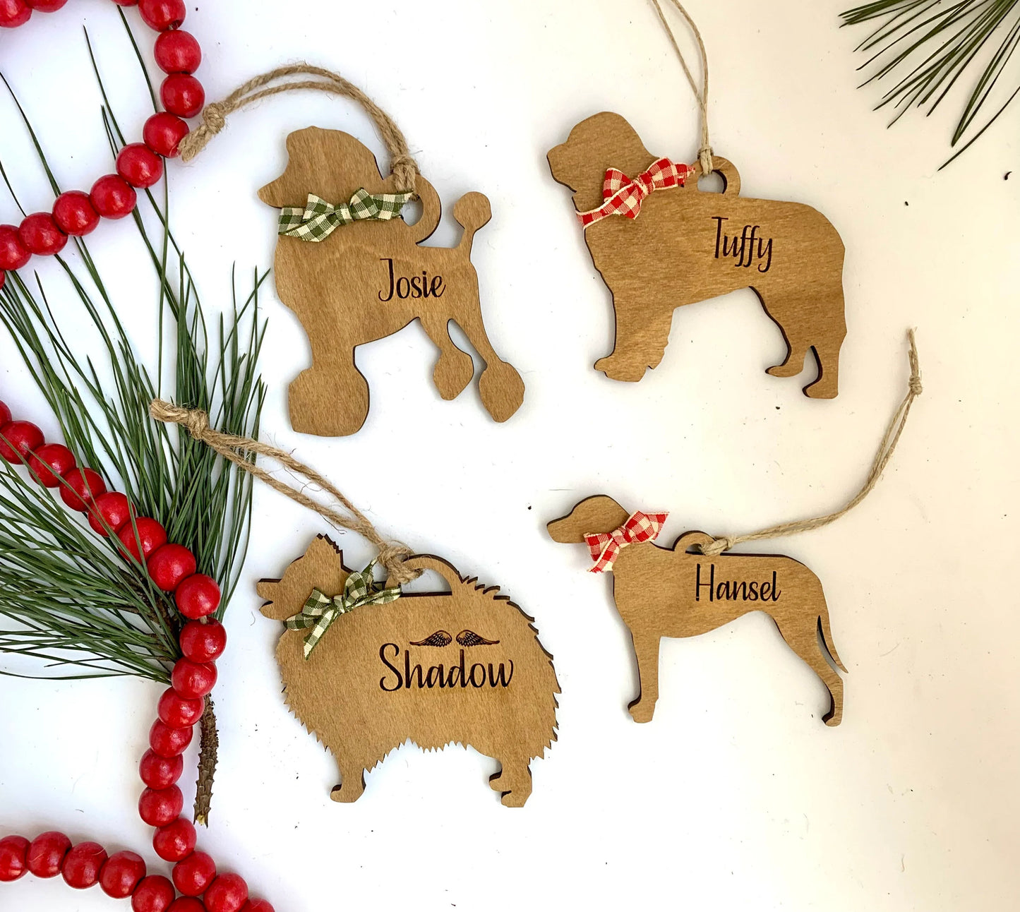 Personalized Pom Pomeranian | Poodle | Retriever | Rhodesian Ridgeback Dog Christmas Tree Ornament | Dog Mom | Custom Dog Lover gift