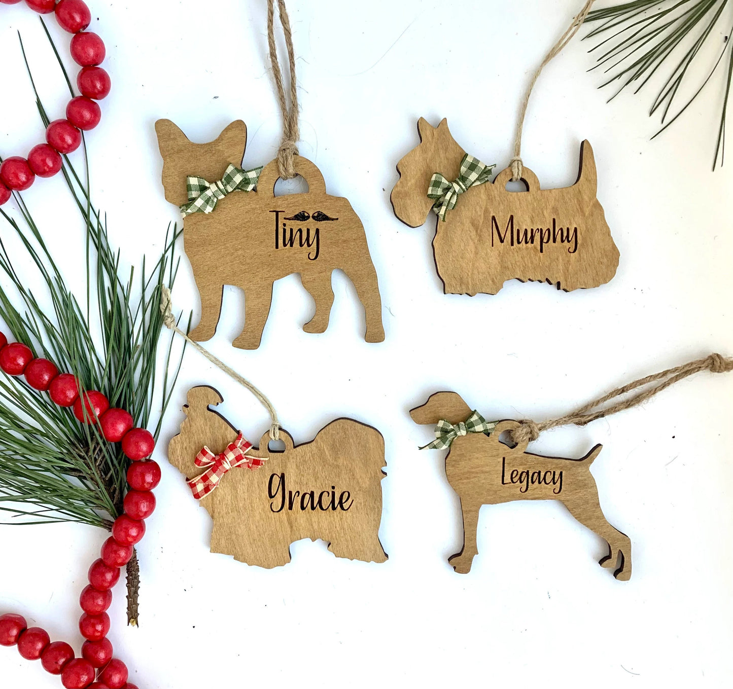 Personalized Shih Tzu | Terrier | Weimaraner | Westie Dog Breed Christmas Tree Ornament | Dog Mom | Dog Lover gift