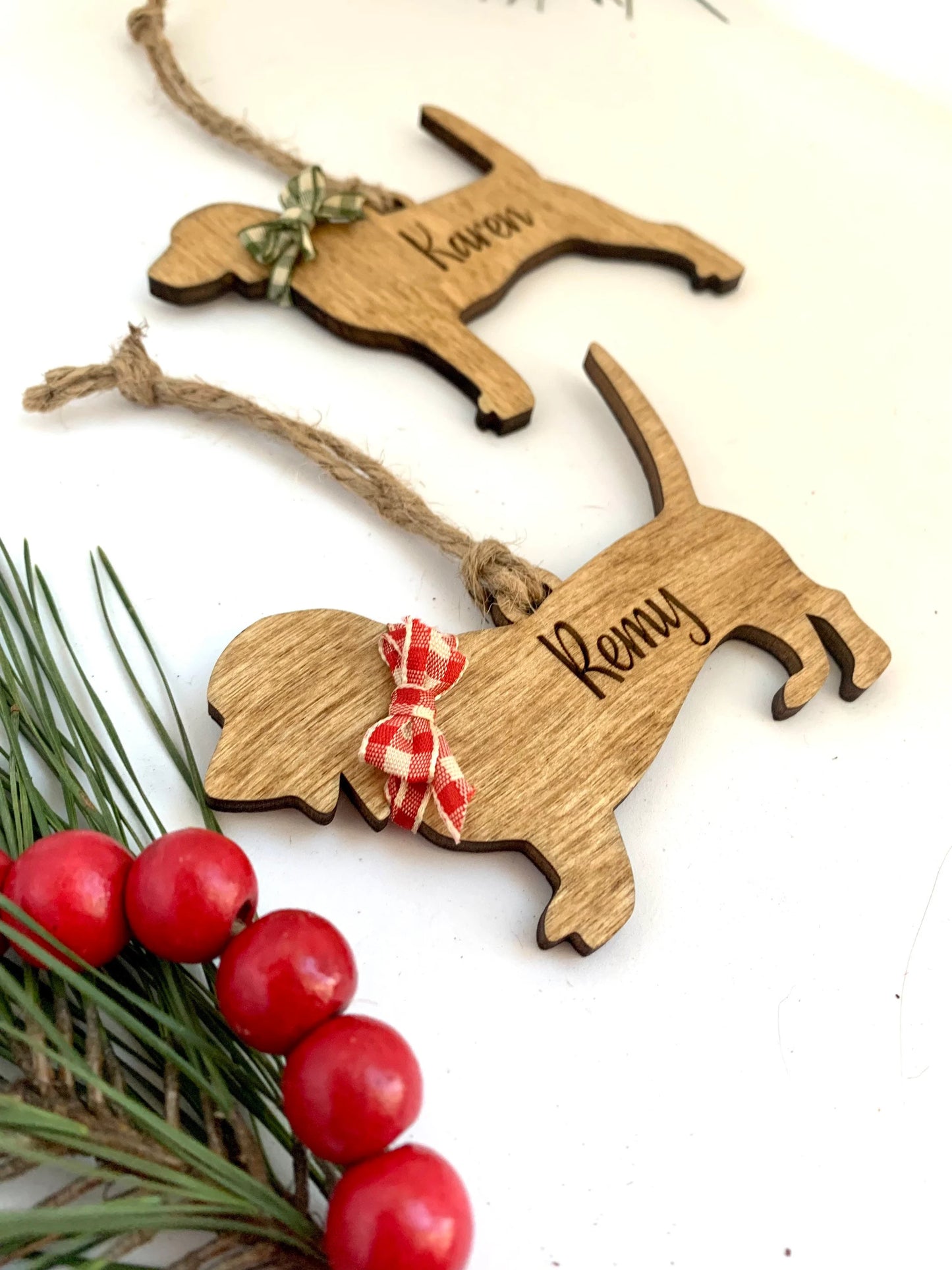 Personalized Beagle | Yorkie | Yorkshire Terrier | Bassett Hound Dog Breed Christmas Tree Ornament | Dog Mom | Dog Lover gift