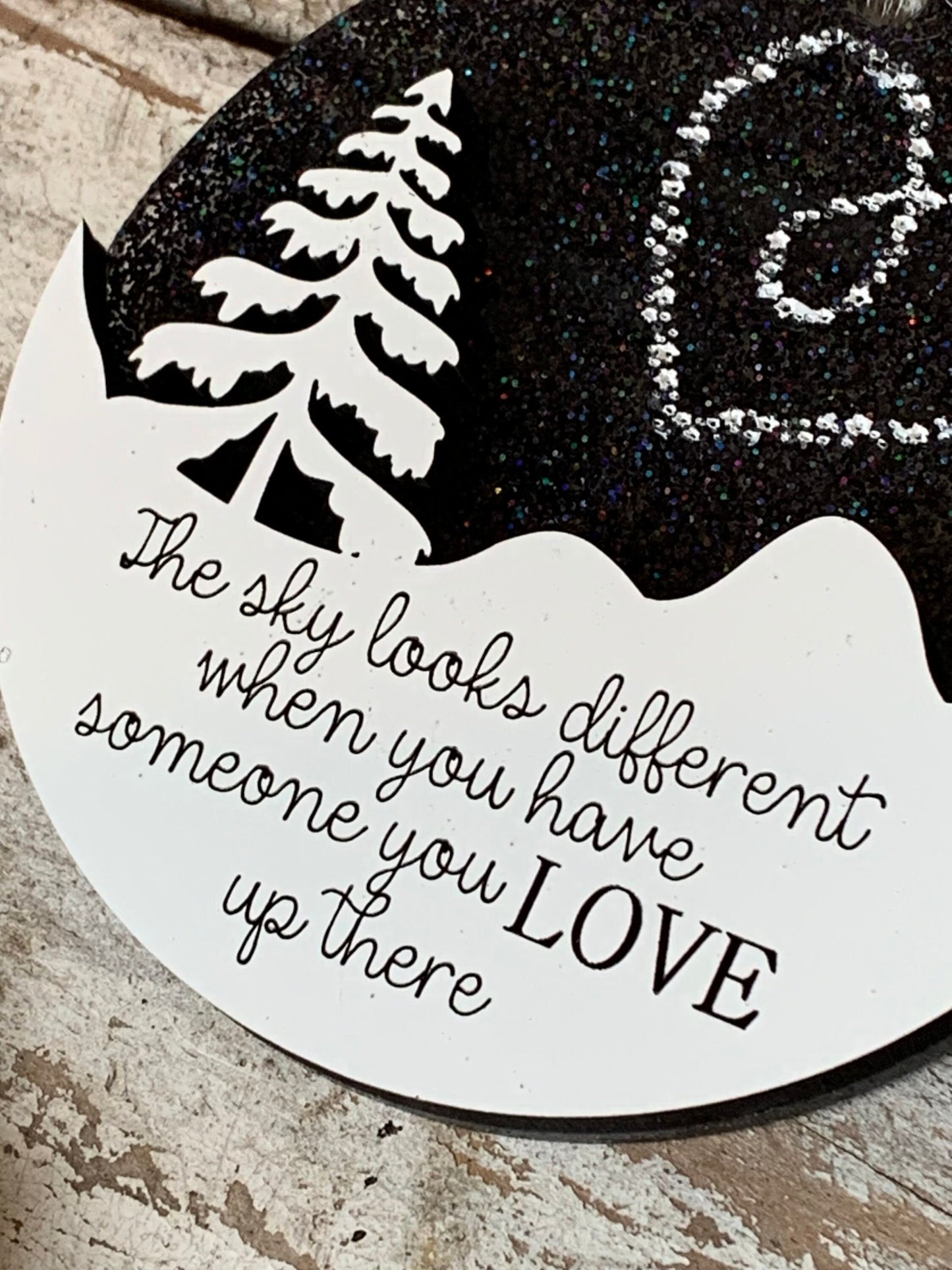 Loved One Memorial Christmas Tree Ornament | Remembrance Christmas ornament | The Sky Looks Different Up There | Heart in the Sky Ornament