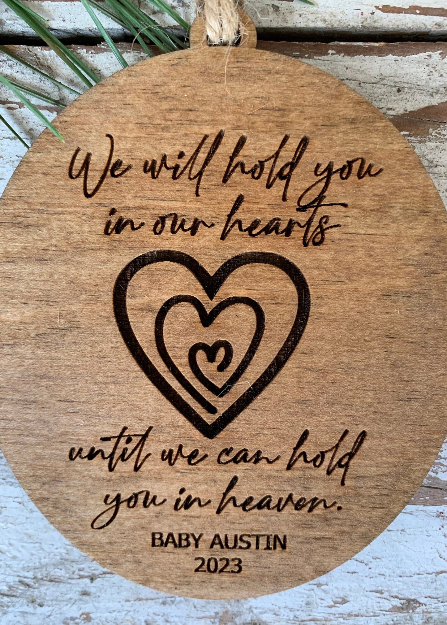 Baby Memorial Ornament | Baby Loss Christmas Tree Ornament | Infant Loss Gift |We will Hold You in Our Heart Until We can Hold You in Heaven