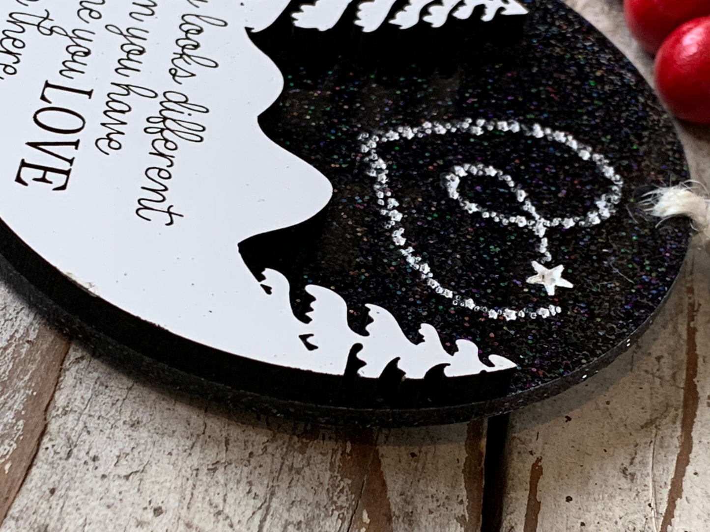 Loved One Memorial Christmas Tree Ornament | Remembrance Christmas ornament | The Sky Looks Different Up There | Heart in the Sky Ornament
