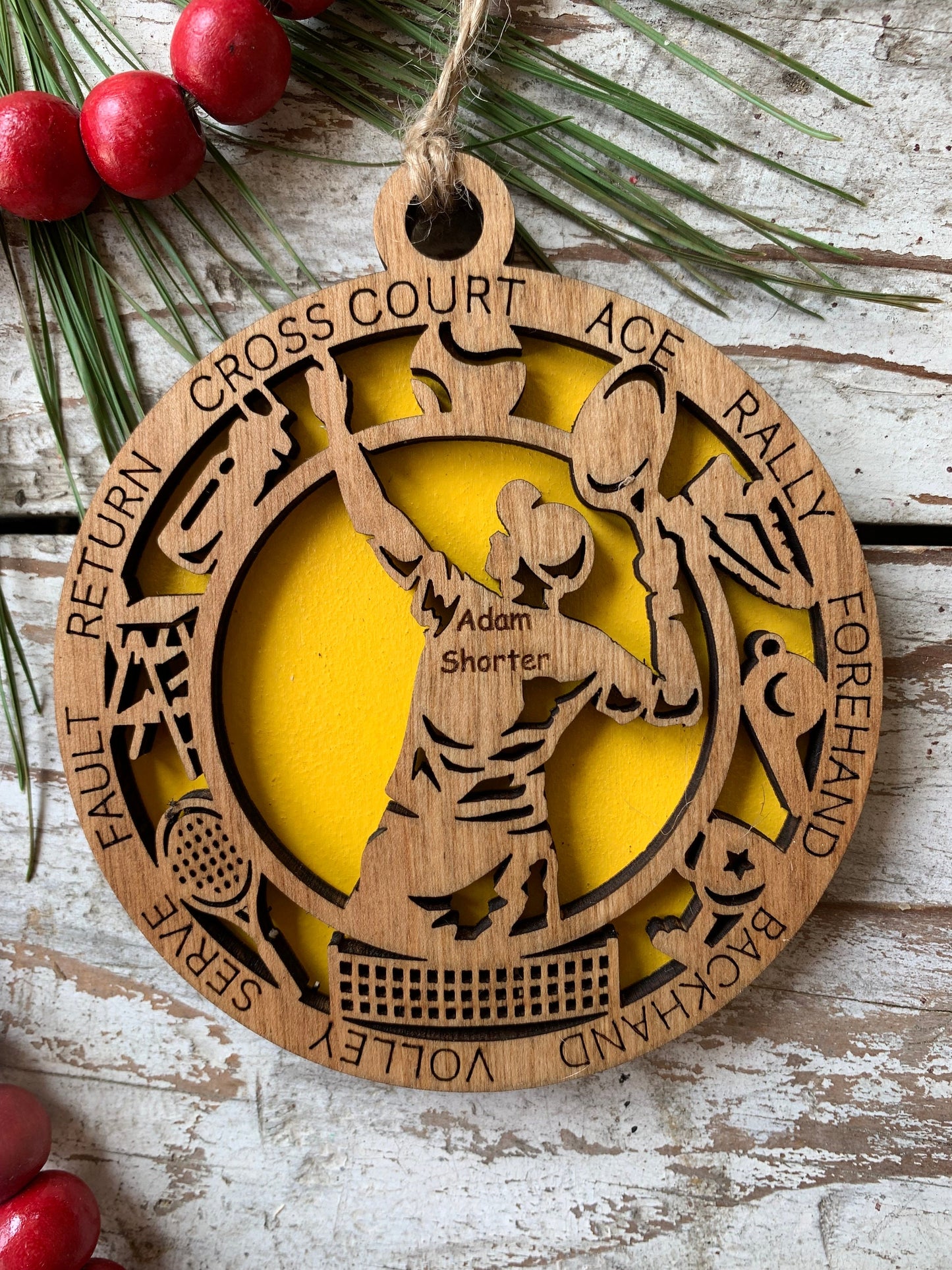 Personalized Tennis Player Boy or Girl Christmas Tree Ornament | Gift for High School Tennis Team