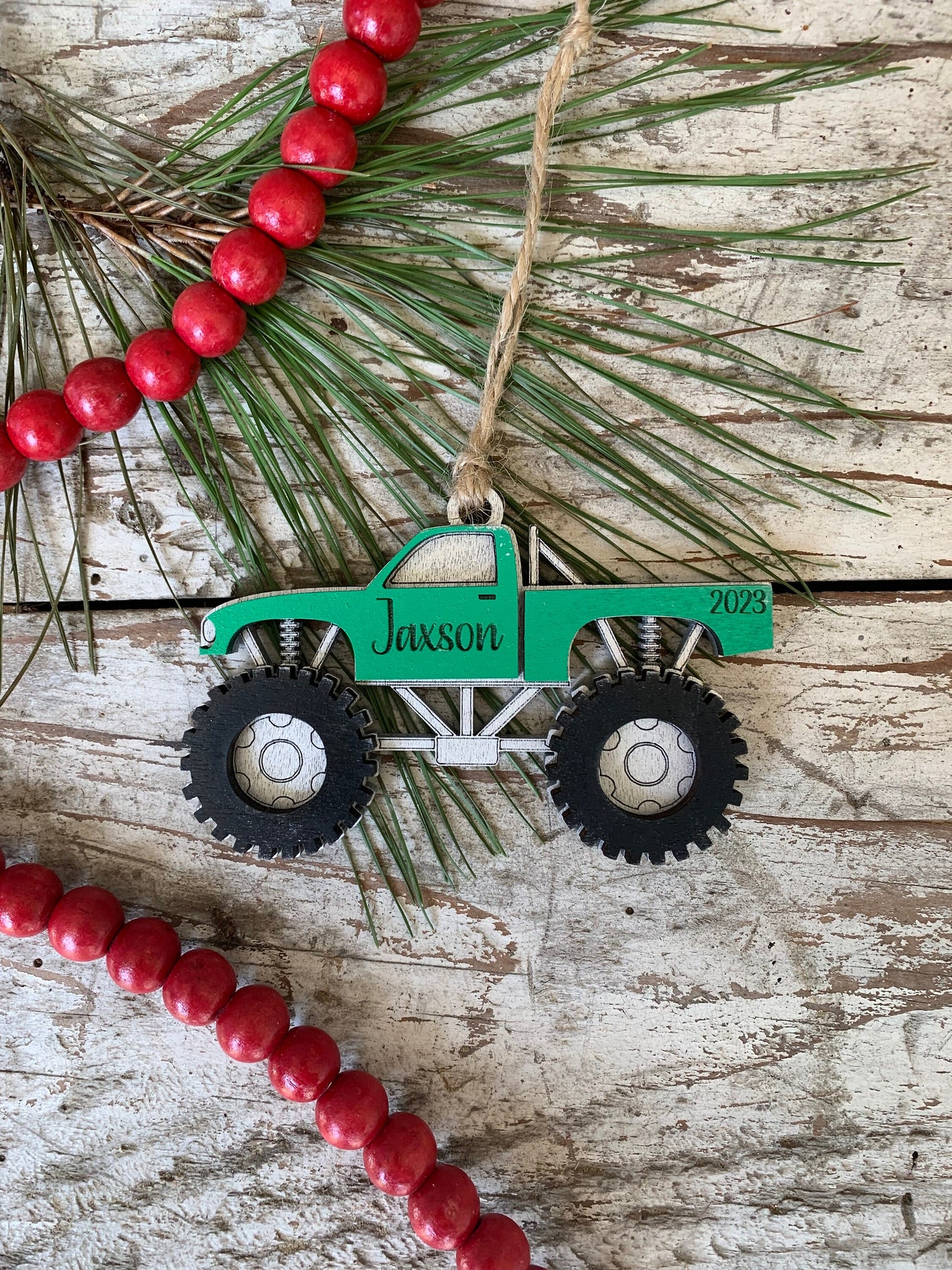 Personalized Monster Truck Christmas Ornament | Demolition Derby | Ornament for Boy | Gift for Trucker | Boys Truck Ornament | Truck Lover