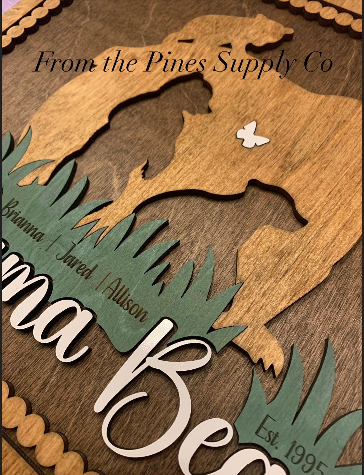 Mama Bear with Kids Names Sign | Custom Mothers Day Gift for Mom of up to 5 Cubs | Personalized Gift for Mother