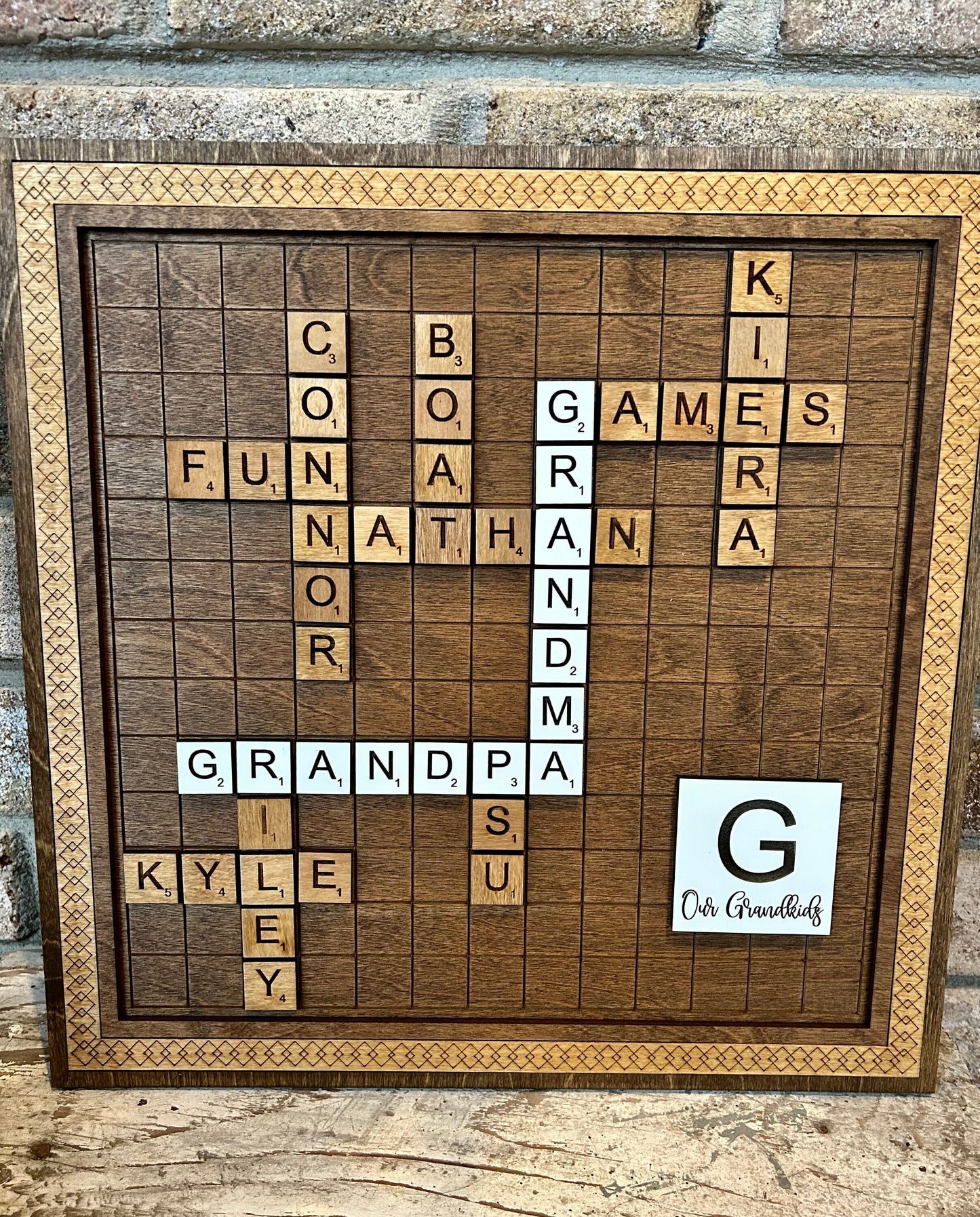 Custom Scrabble Tiles Family Tree | Grandparents Sign | Personalized Mothers Day Gift | Gift for Mom | Gift for Grandma