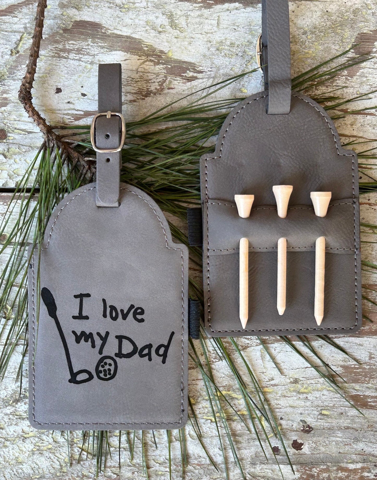 Dad / Daddy Golf Tee Holder Personalized Using Child Handwriting | Golfer Fathers Day Gift from Son or Daughter | Gift for Golfing Grandpa