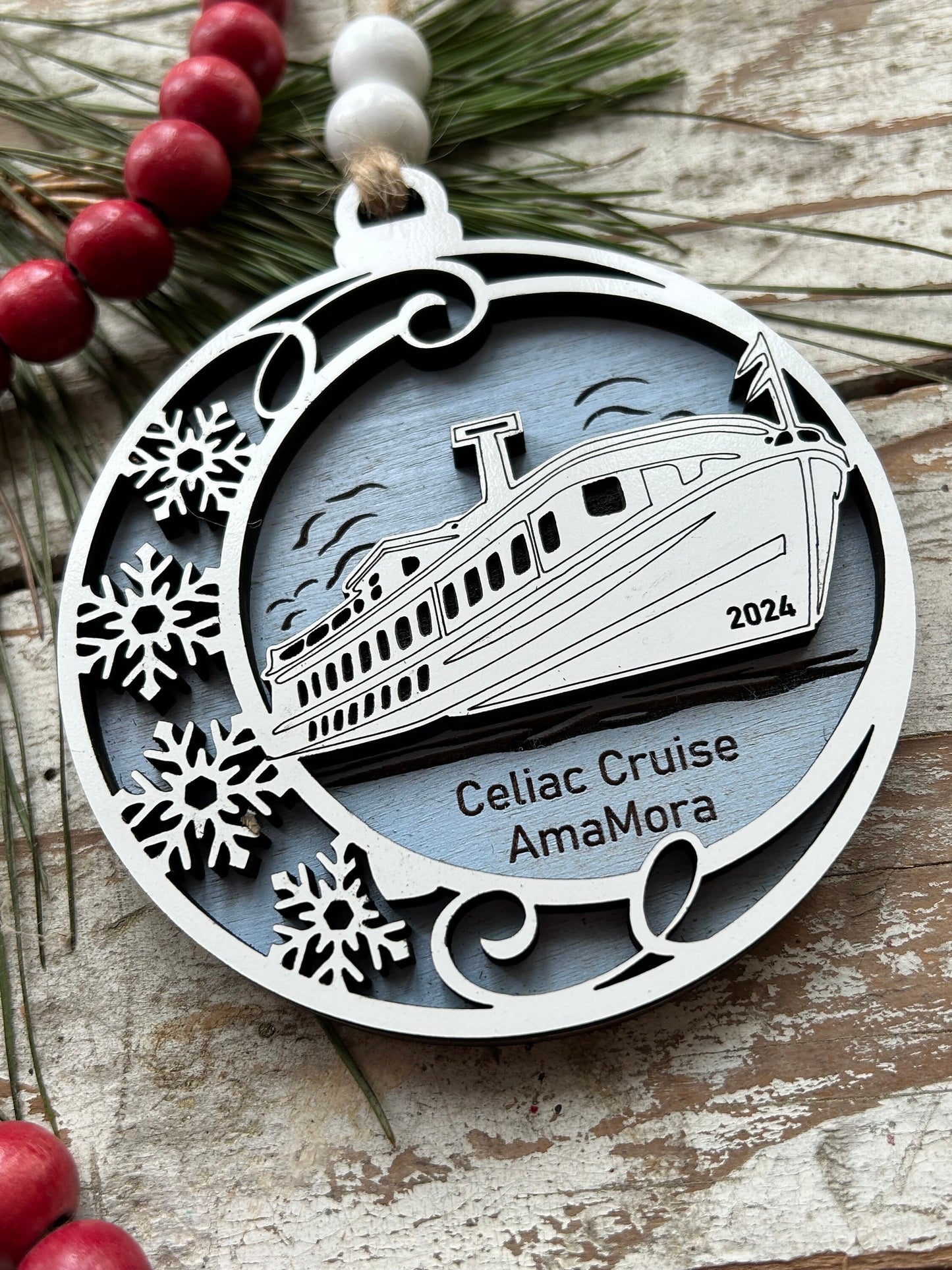 2026 Personalized Riverboat Cruise Christmas Tree Ornament | Family Vacation Ornament | Family Trip Keepsake | Custom River Boat Ship
