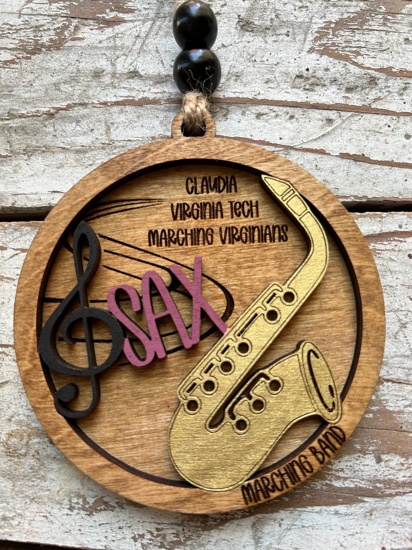 Personalized Saxophone Marching Band Christmas Tree Ornament | Brass Music Instrument Ornament | Custom Sax Gift | Gift for Band Director
