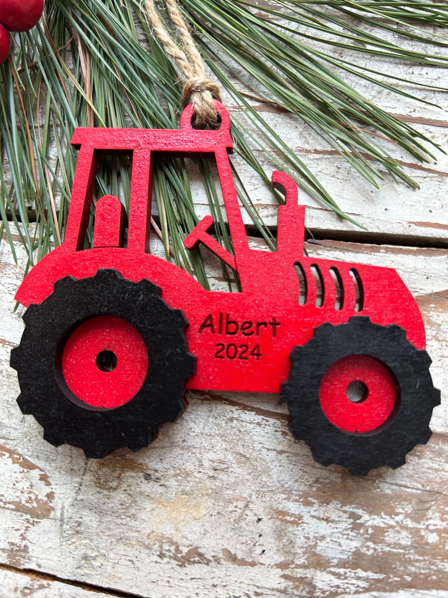 Personalized Tractor Christmas Ornament | Ornament for Boy | Gift for Farmer | Tractor Pull Ornament