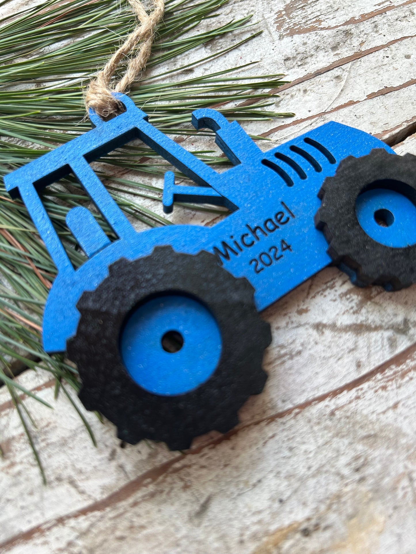 Personalized Tractor Christmas Ornament | Ornament for Boy | Gift for Farmer | Tractor Pull Ornament
