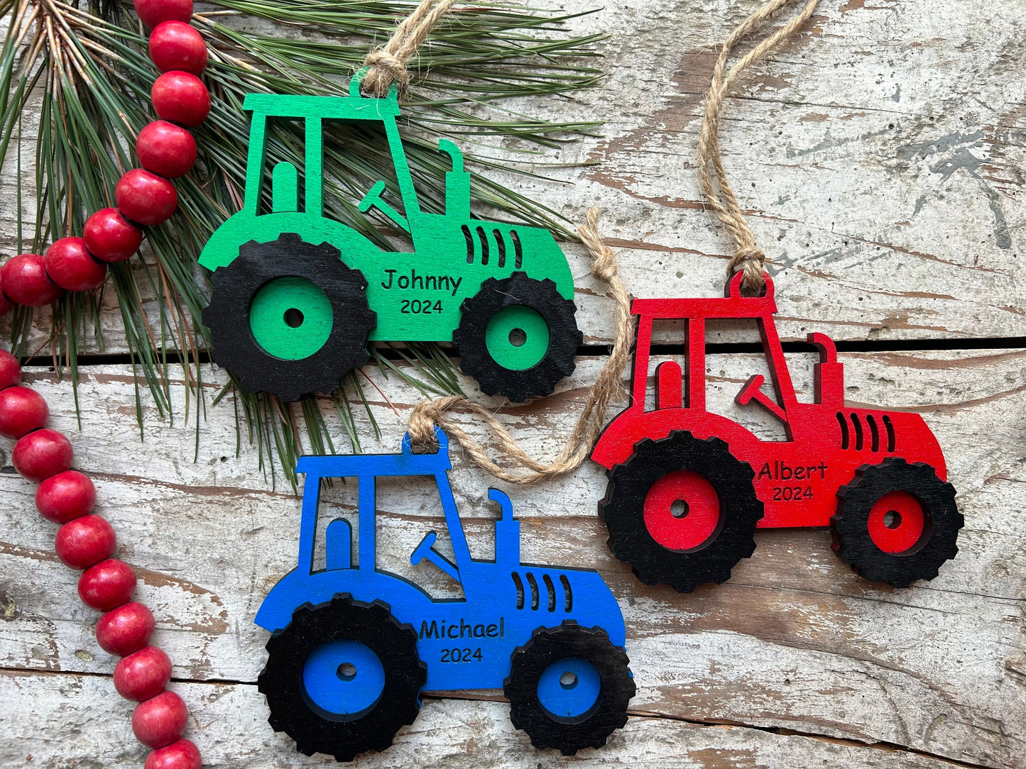 Personalized Tractor Christmas Ornament | Ornament for Boy | Gift for Farmer | Tractor Pull Ornament