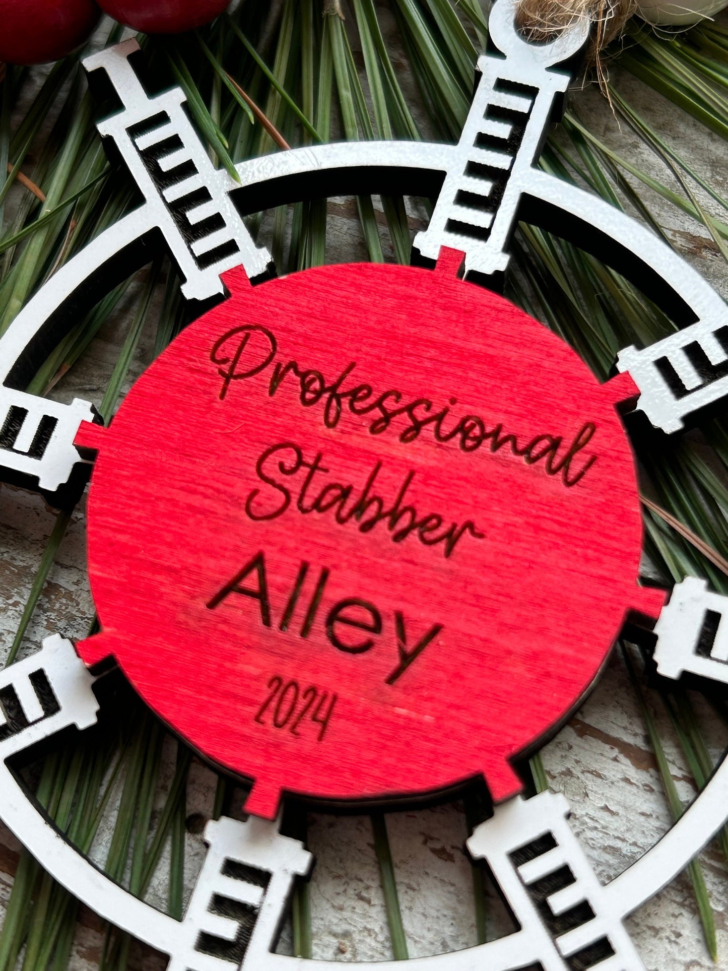 Phlebotomist Christmas Tree Ornament | Gift for Professional Needle Sticker | Phlebotomy Graduation Gift | Vein Stabber Ornament | MLT