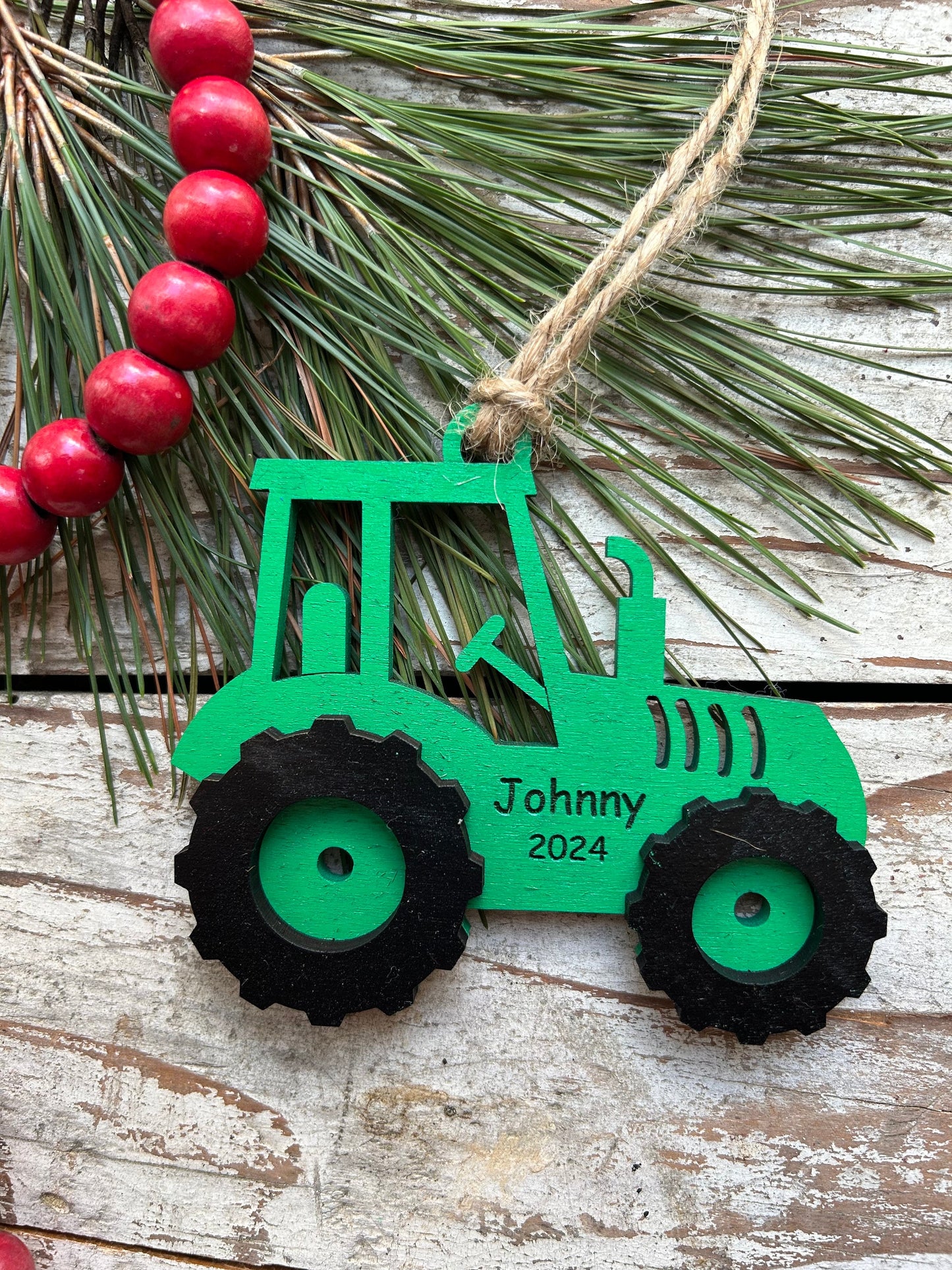 Personalized Tractor Christmas Ornament | Ornament for Boy | Gift for Farmer | Tractor Pull Ornament