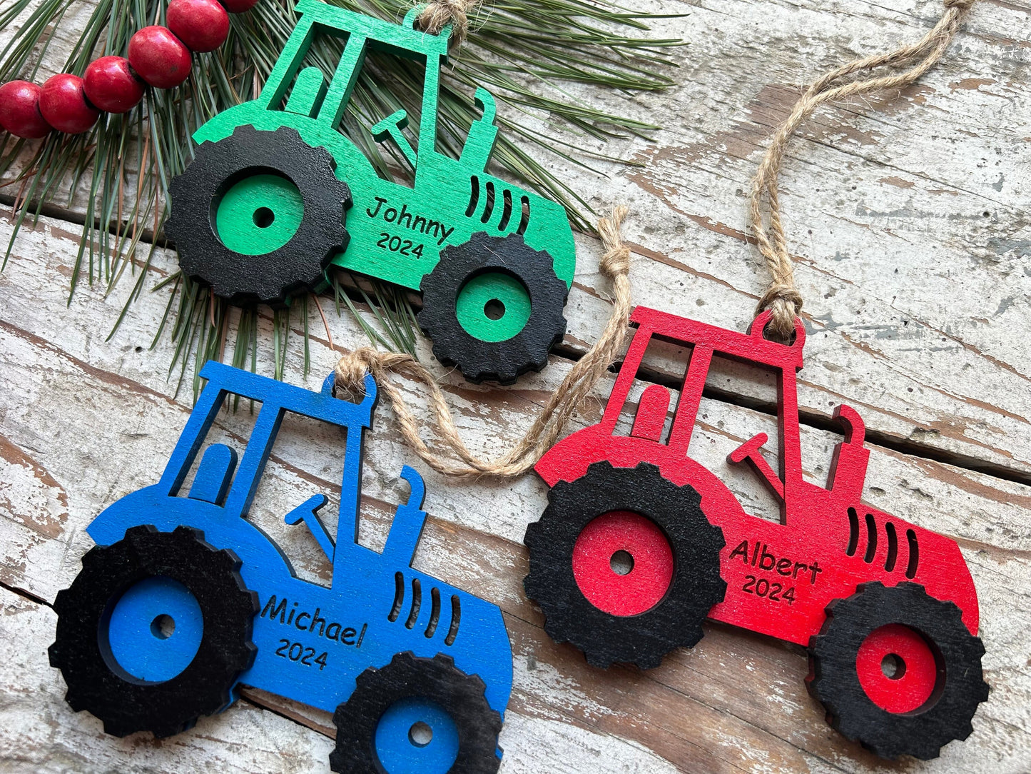 Personalized Tractor Christmas Ornament | Ornament for Boy | Gift for Farmer | Tractor Pull Ornament