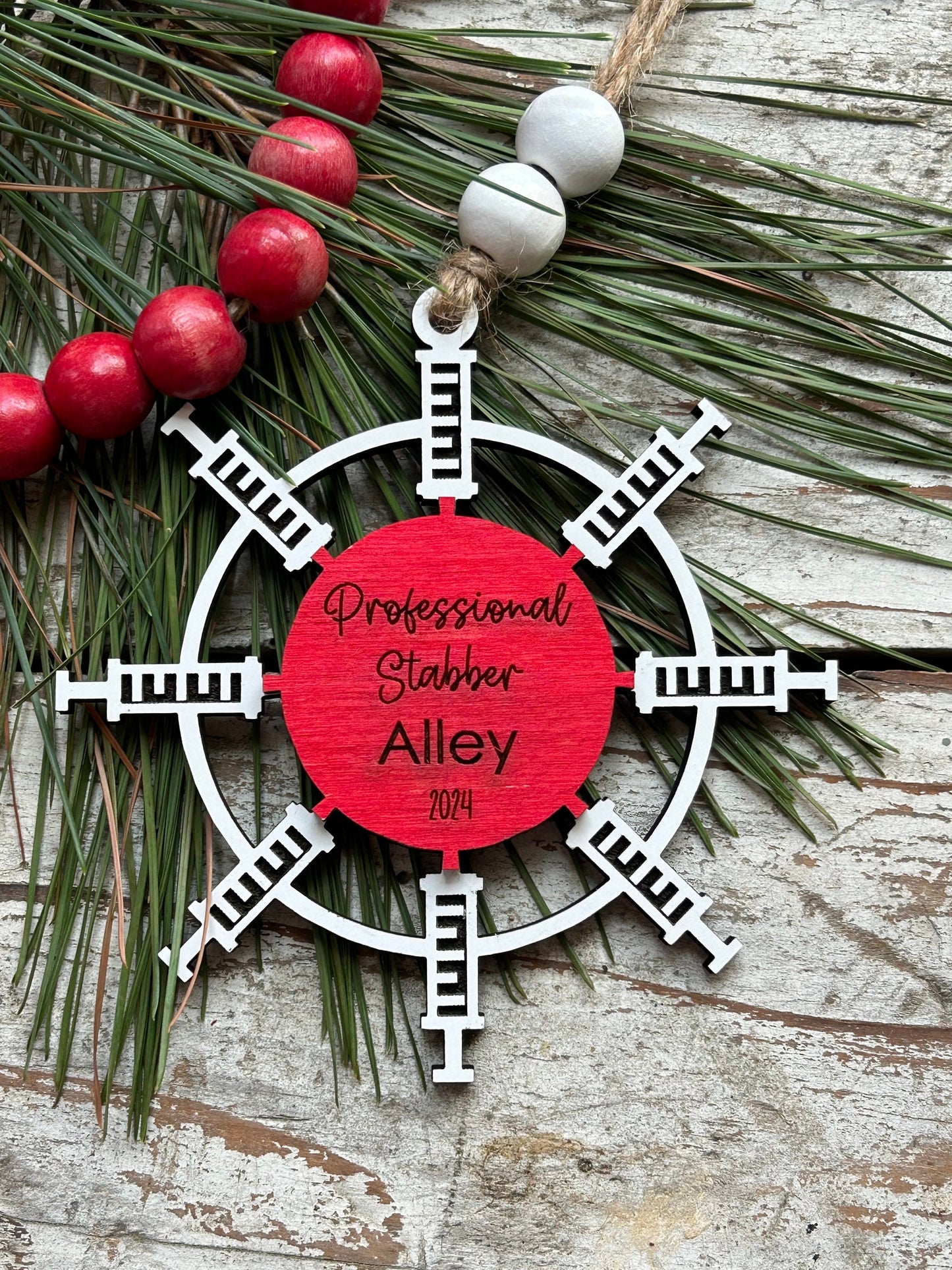 Phlebotomist Christmas Tree Ornament | Gift for Professional Needle Sticker | Phlebotomy Graduation Gift | Vein Stabber Ornament | MLT