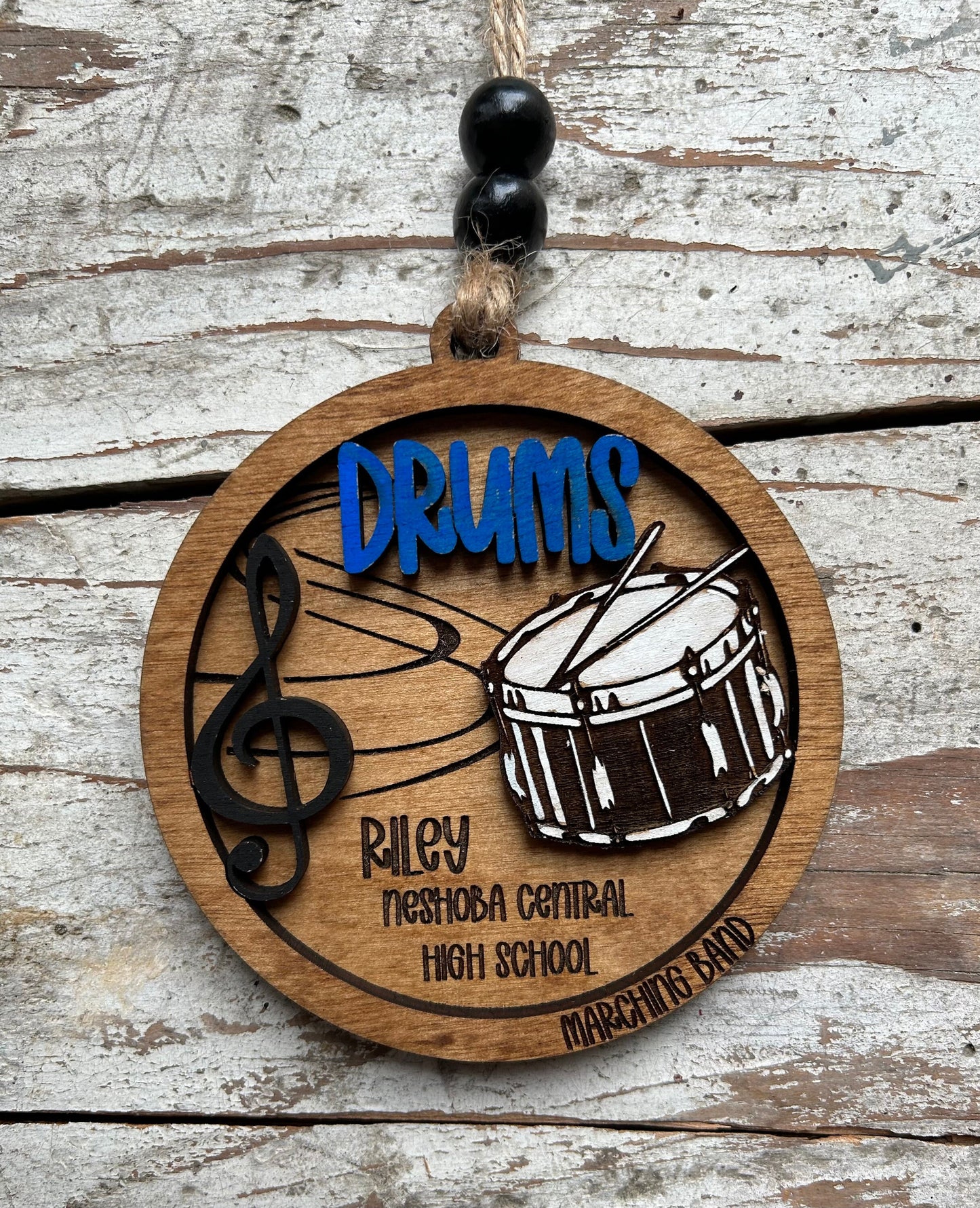 Personalized Drums Marching Band Christmas Tree Ornament | Quints | Bassline | Snare Drum Custom Band Gift | Gift for Band Director