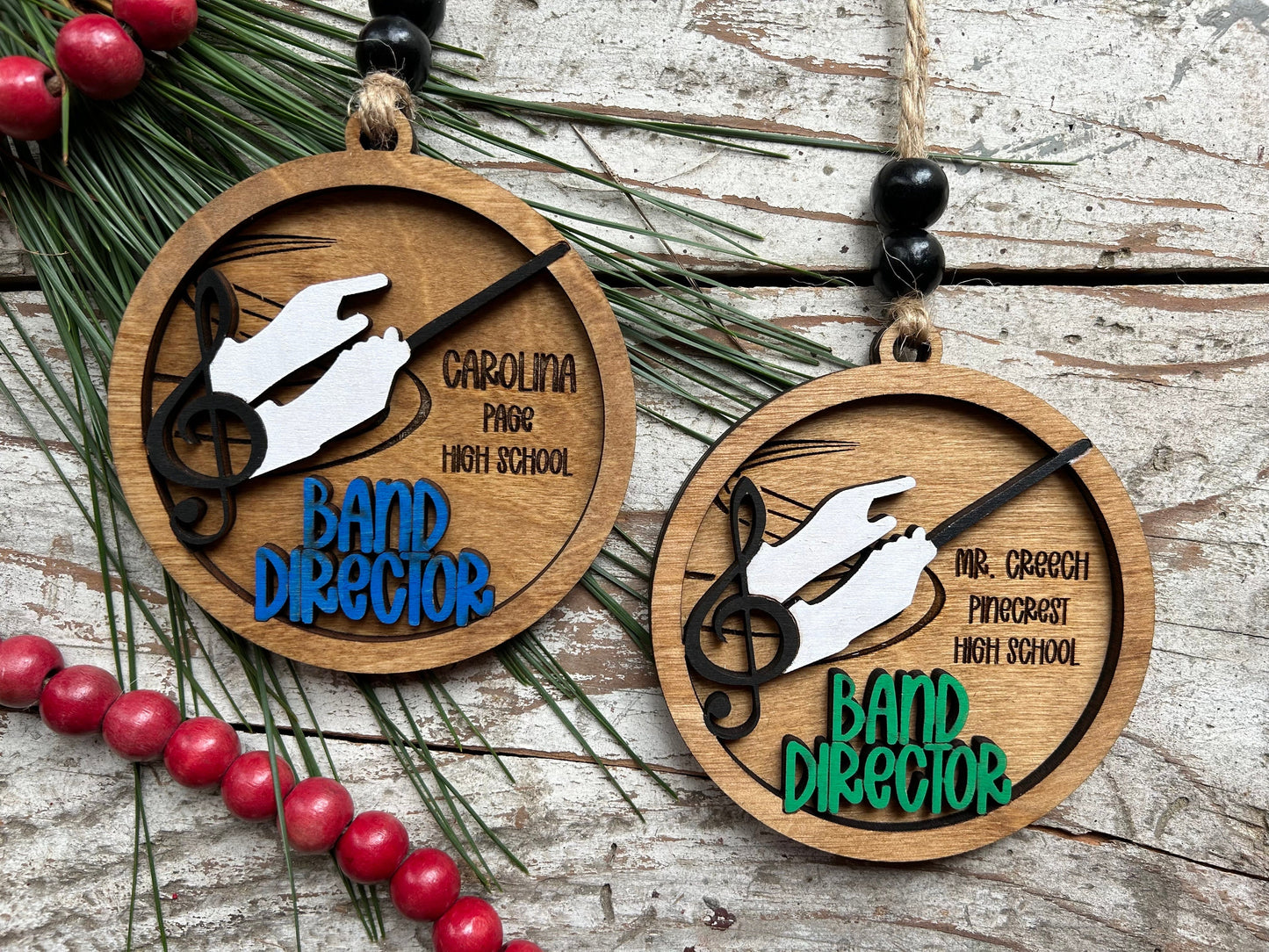 Personalized Marching Band Director Christmas Tree Ornament | Custom Band Leader Gift | Gift for Band Teacher | Music Lover | Conductor