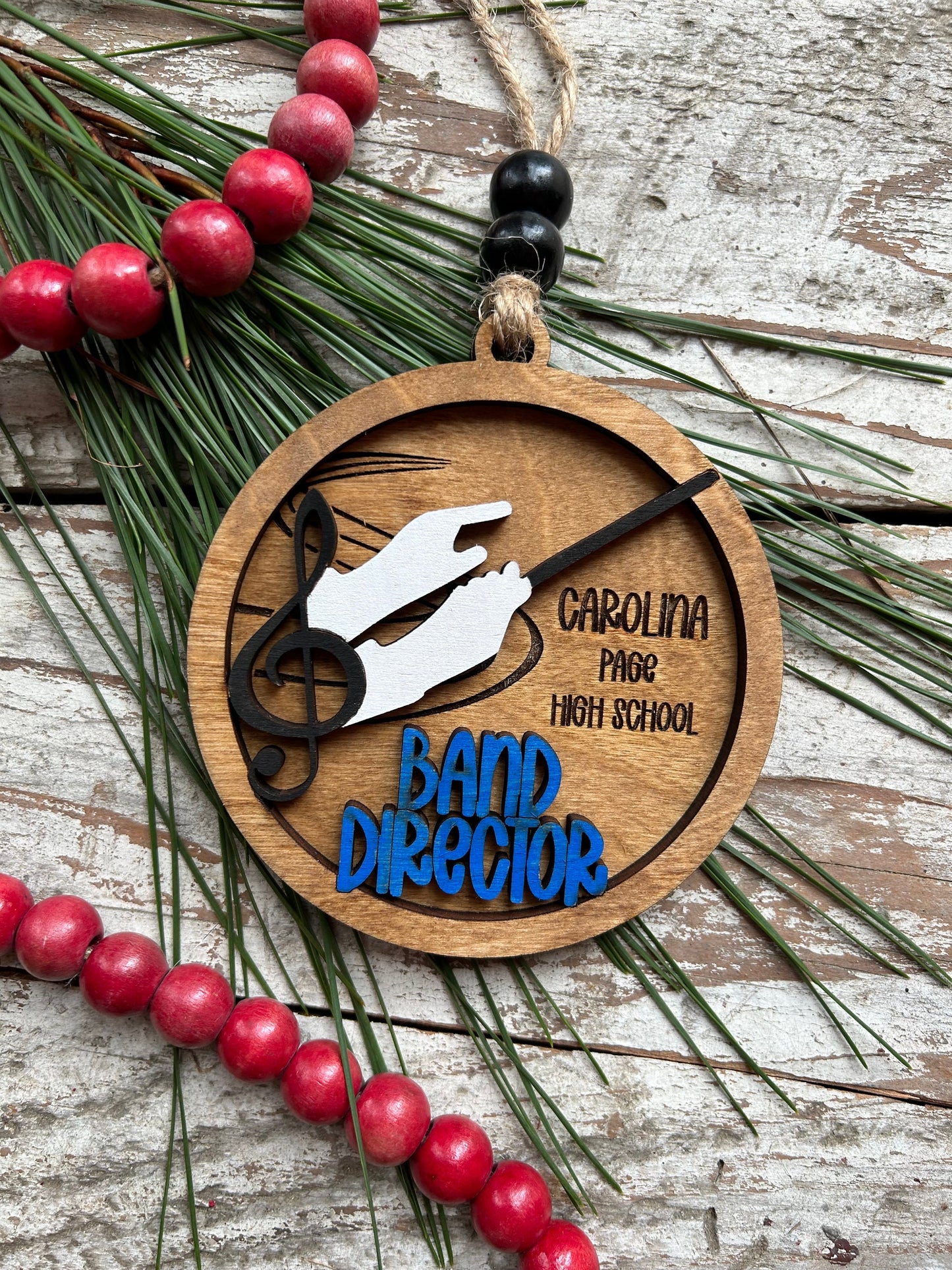 Personalized Marching Band Director Christmas Tree Ornament | Custom Band Leader Gift | Gift for Band Teacher | Music Lover | Conductor