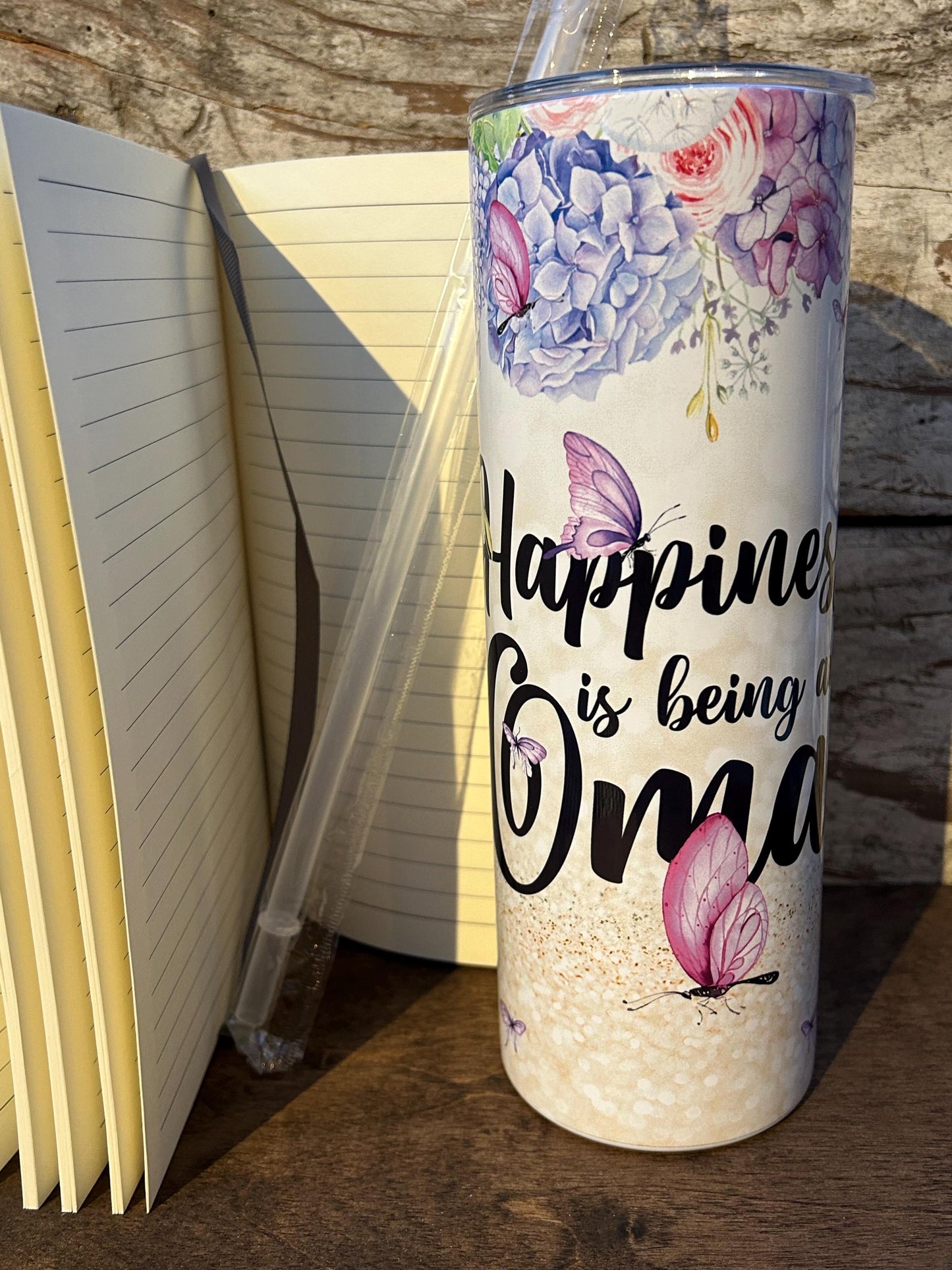 Oma Tumbler and Journal Set | Gift for Grandma from Grandkids | Mothers Day Gift for Grandmother | Water Bottle and Notebook Present for Oma