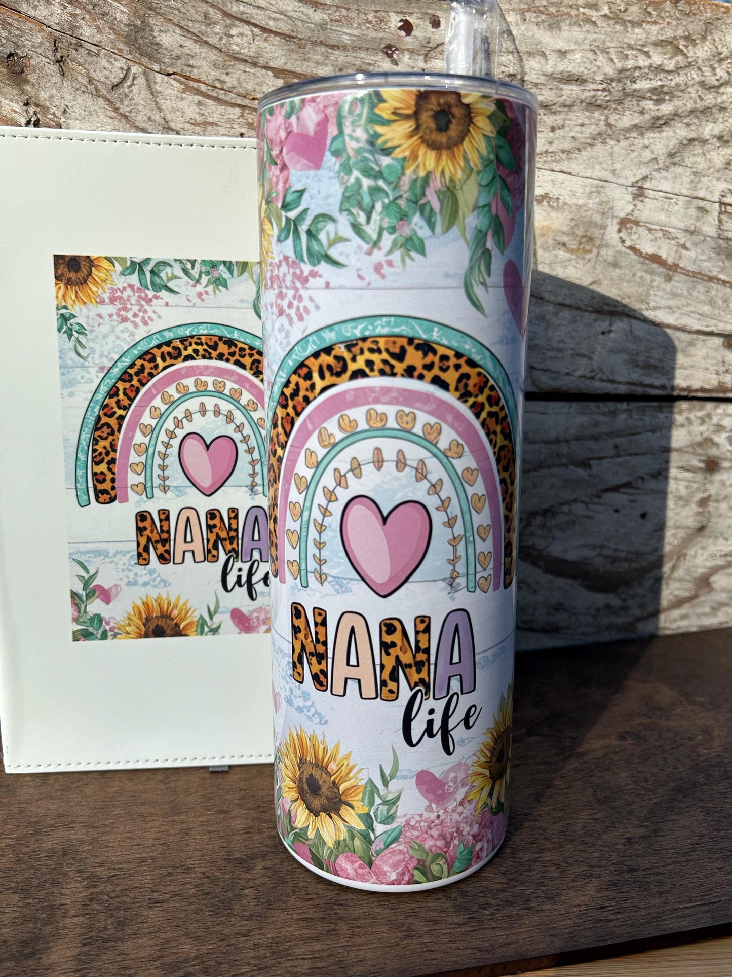 Nana Tumbler and Journal Set | Gift for Grandma from Grandkids | Mothers Day Gift for Grandmother | Nana Water Bottle and Notebook Present