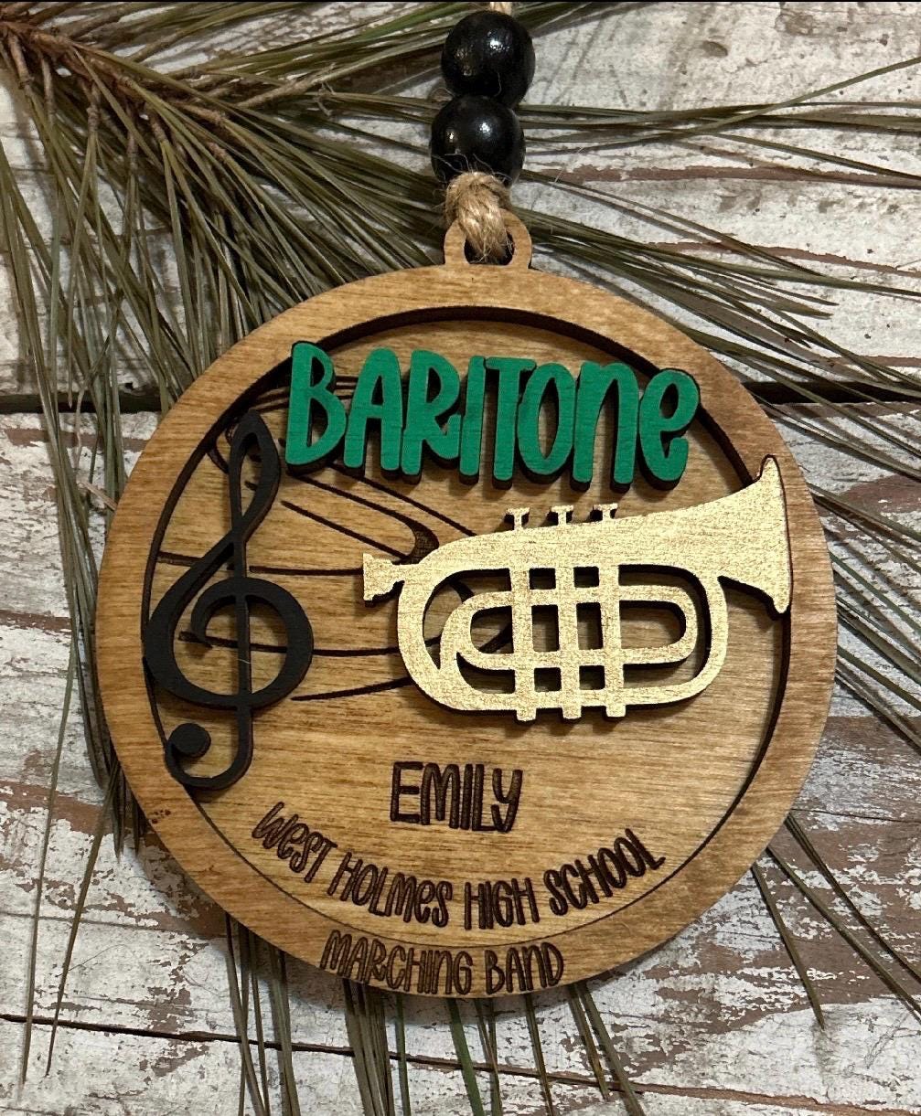 Personalized Baritone Marching Band Christmas Tree Ornament | Brass Music Instrument Ornament | Custom Band Gift | Gift for Band Director