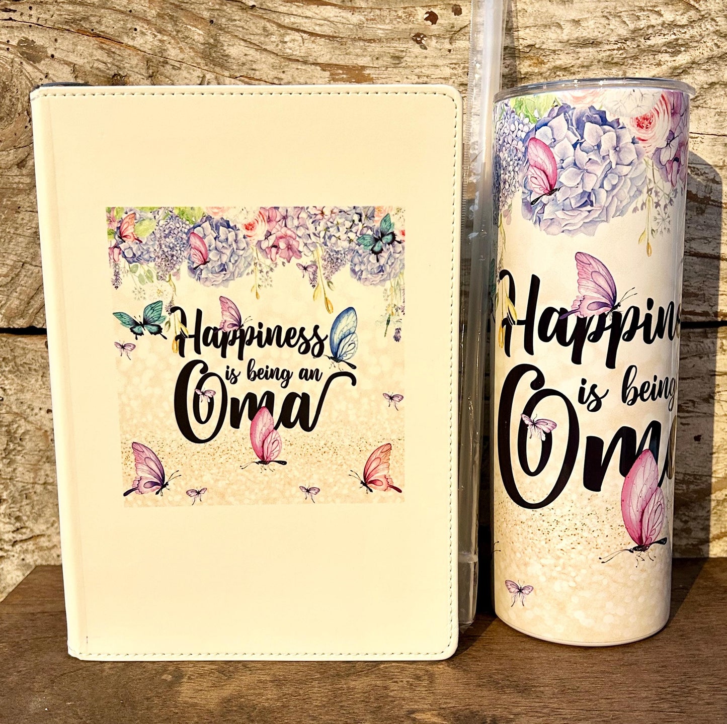 Oma Tumbler and Journal Set | Gift for Grandma from Grandkids | Mothers Day Gift for Grandmother | Water Bottle and Notebook Present for Oma