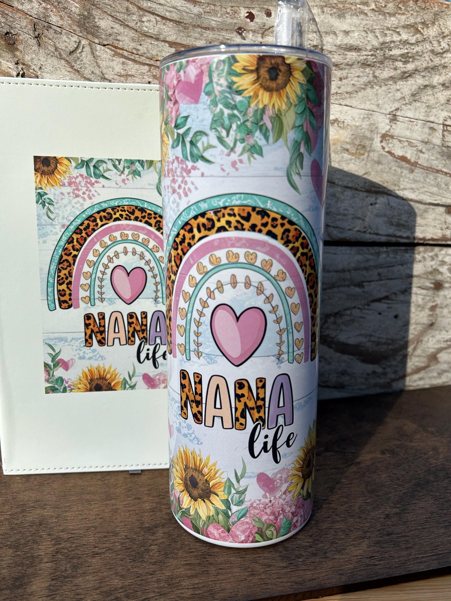 Nana Tumbler and Journal Set | Gift for Grandma from Grandkids | Mothers Day Gift for Grandmother | Nana Water Bottle and Notebook Present