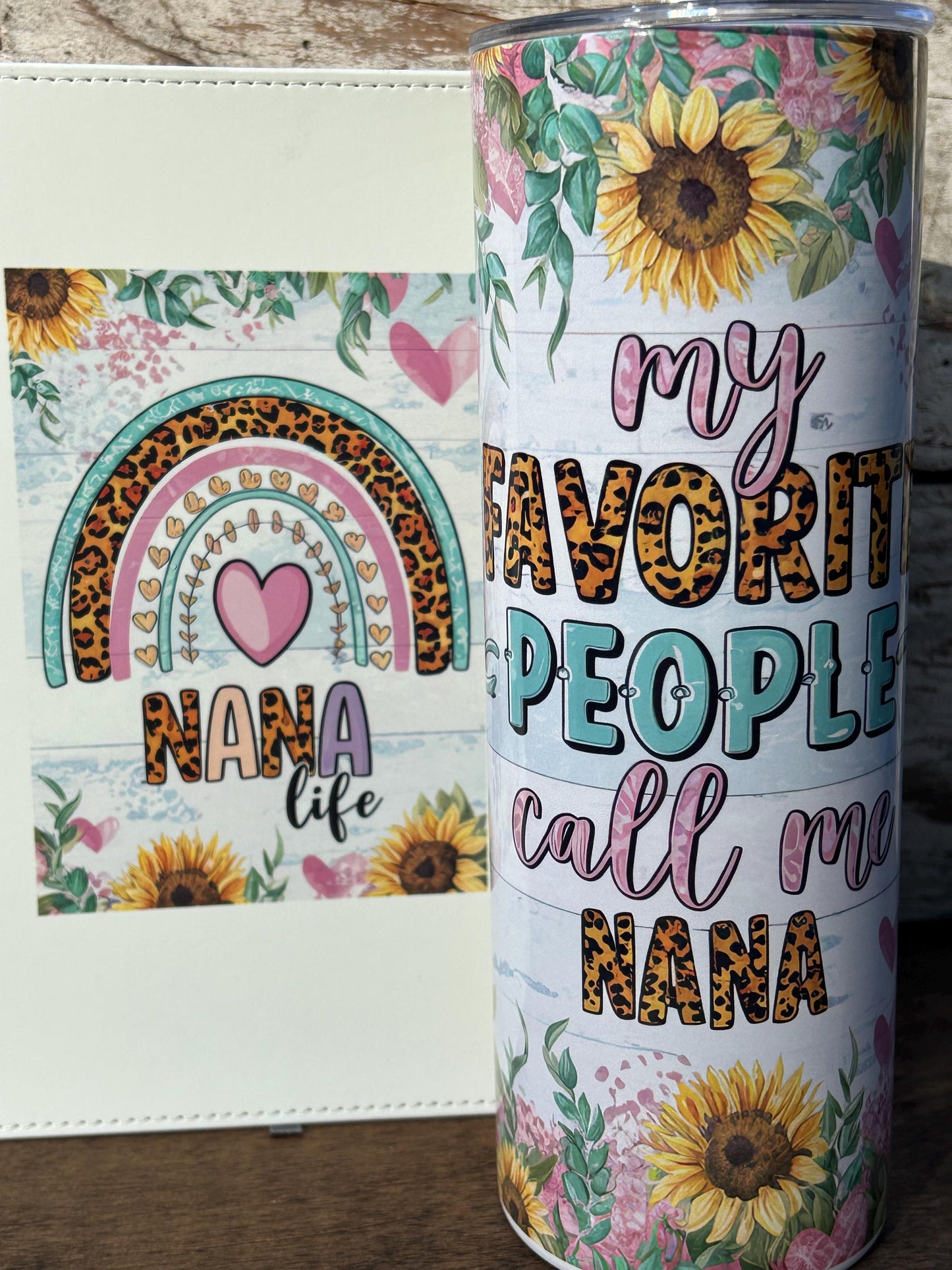 Nana Tumbler and Journal Set | Gift for Grandma from Grandkids | Mothers Day Gift for Grandmother | Nana Water Bottle and Notebook Present