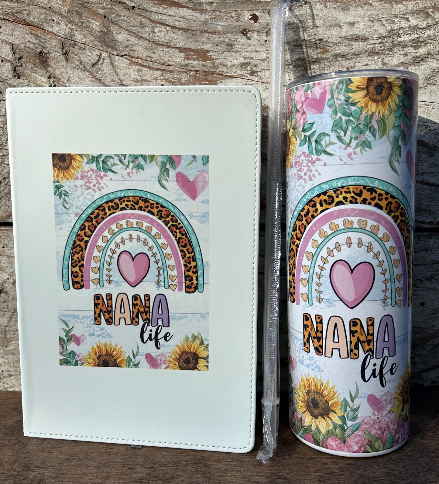 Nana Tumbler and Journal Set | Gift for Grandma from Grandkids | Mothers Day Gift for Grandmother | Nana Water Bottle and Notebook Present