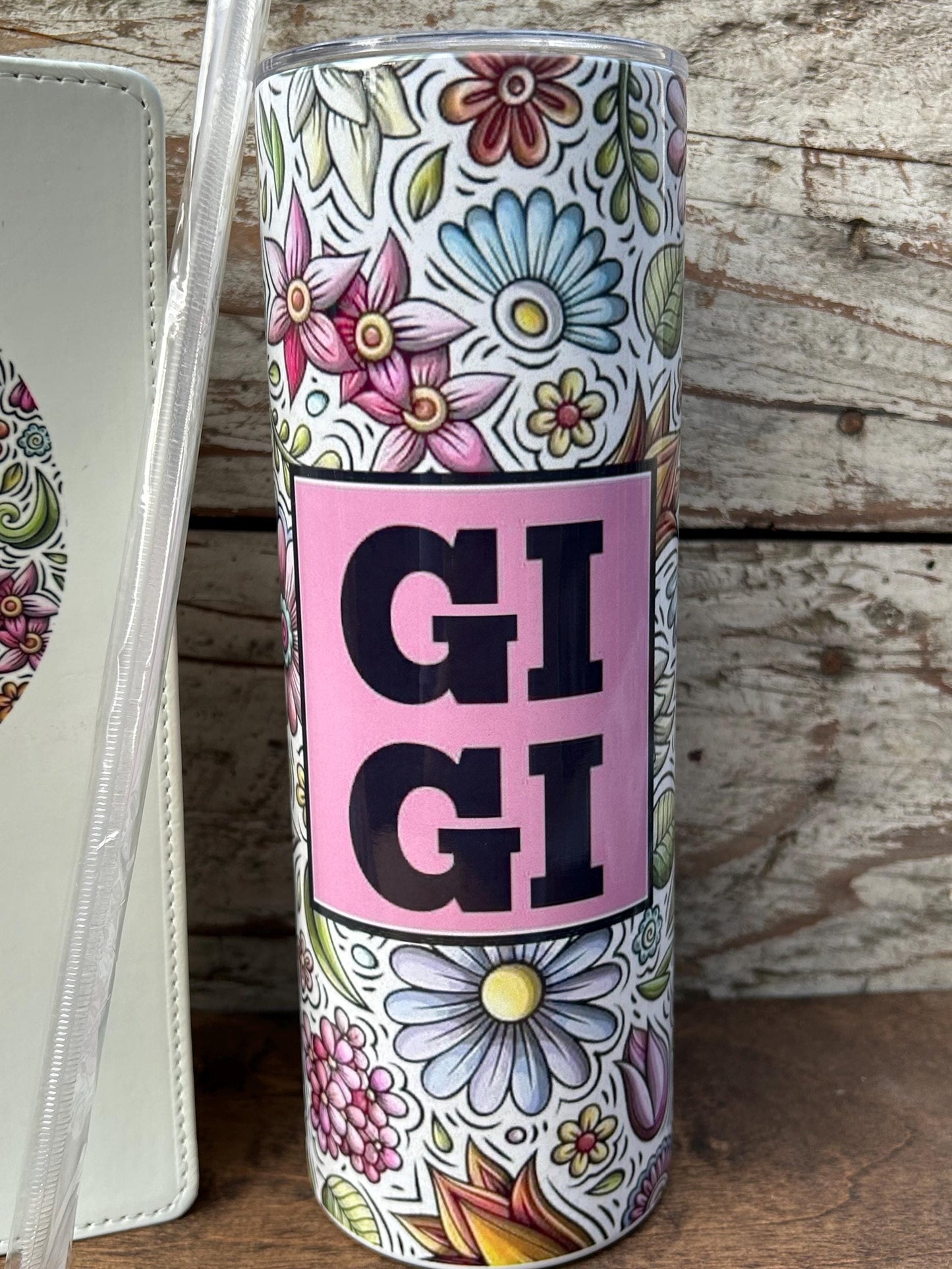 Gigi Tumbler and Journal Set | Gift for Grandma from Grandkids | Mothers Day Gift for Grandmother | GiGi Water Bottle and Notebook Present