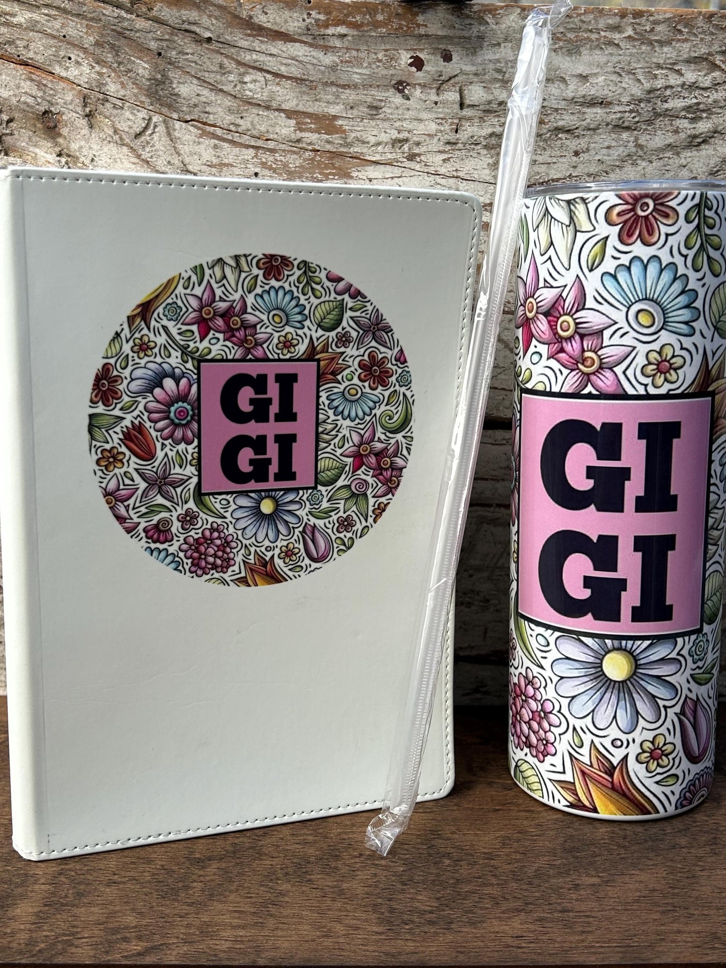 Gigi Tumbler and Journal Set | Gift for Grandma from Grandkids | Mothers Day Gift for Grandmother | GiGi Water Bottle and Notebook Present