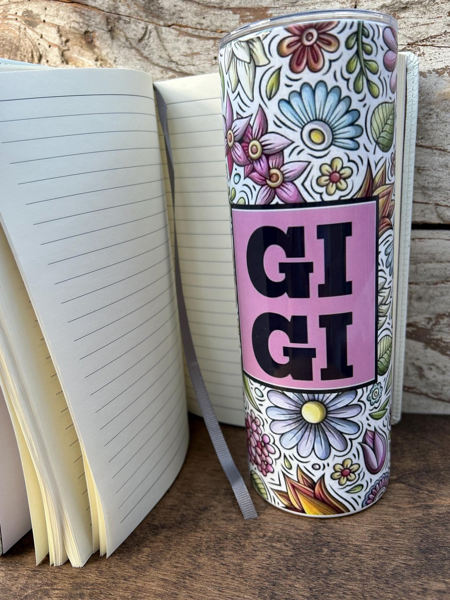 Gigi Tumbler and Journal Set | Gift for Grandma from Grandkids | Mothers Day Gift for Grandmother | GiGi Water Bottle and Notebook Present