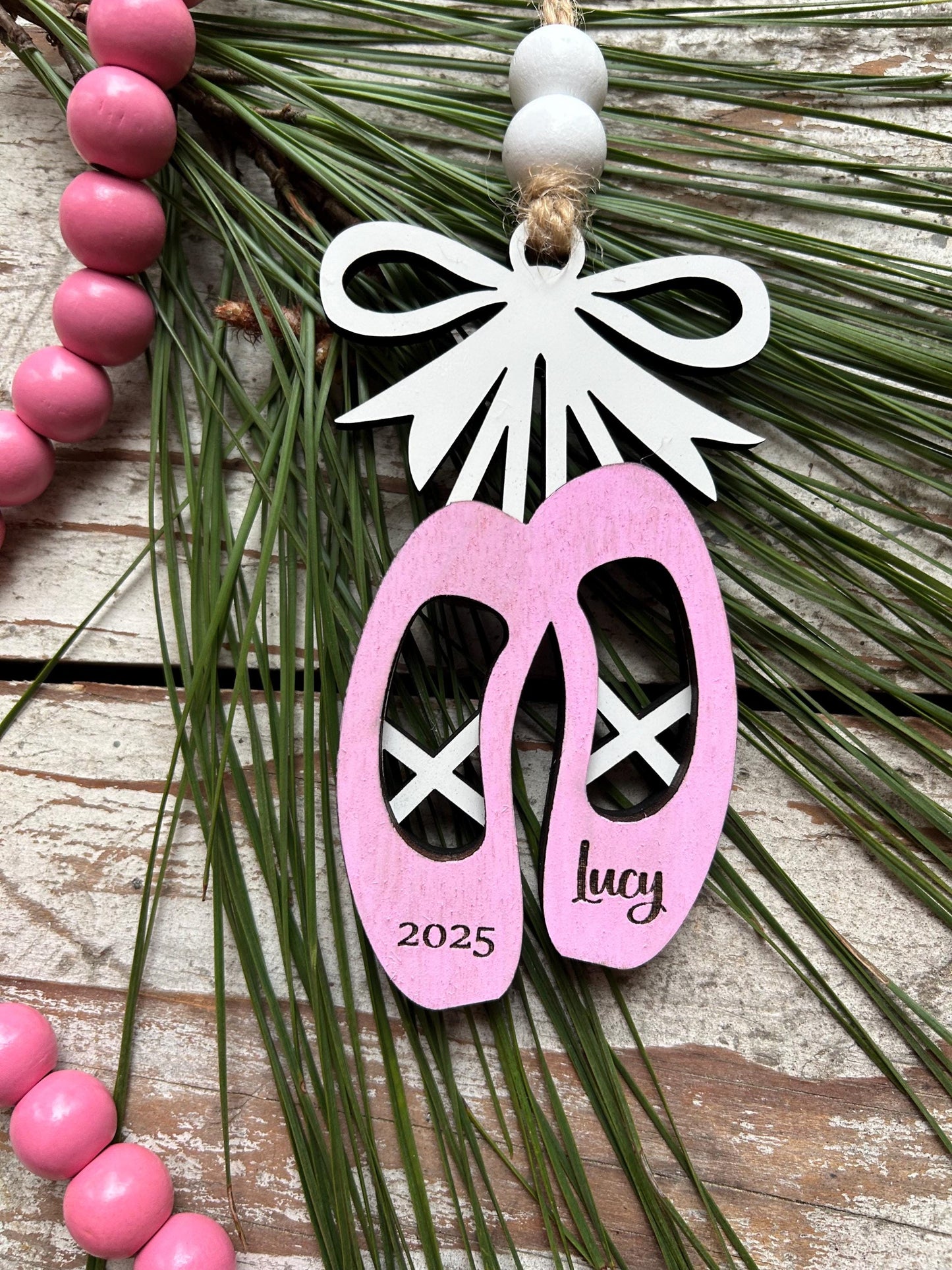 Personalized Ballet Dance Shoes Christmas Tree Ornament | Ballet Dance Recital Ornament | Dance Teacher Gift | Ballerina | Dance Ornament