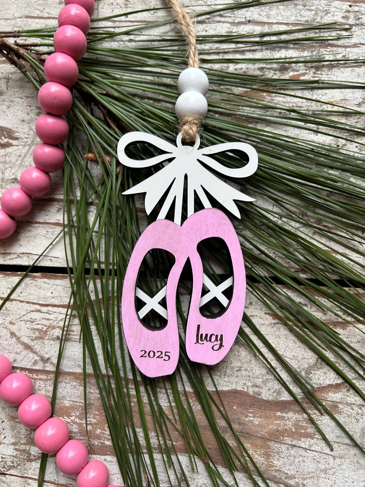 Personalized Ballet Dance Shoes Christmas Tree Ornament | Ballet Dance Recital Ornament | Dance Teacher Gift | Ballerina | Dance Ornament