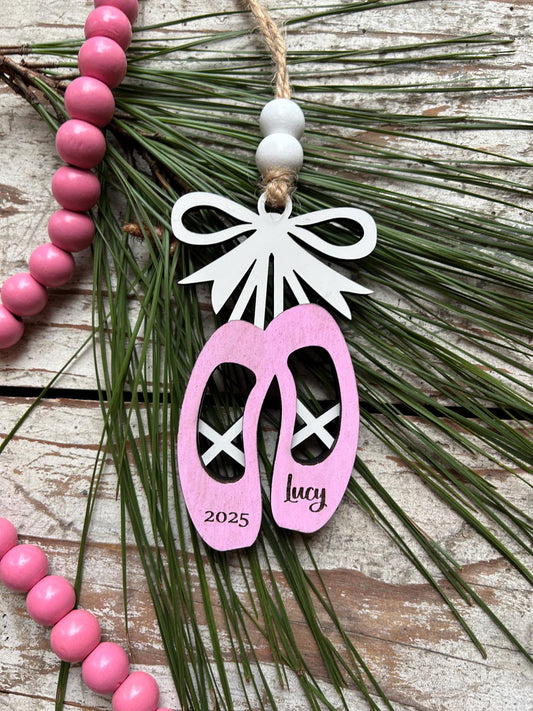 Personalized Ballet Dance Shoes Christmas Tree Ornament | Ballet Dance Recital Ornament | Dance Teacher Gift | Ballerina | Dance Ornament