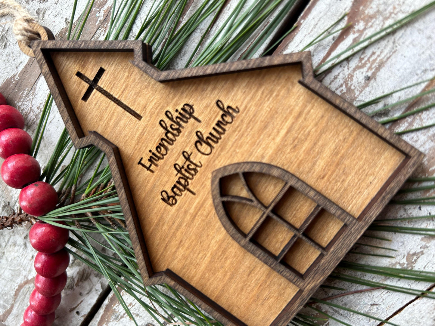 Personalized Church Christmas Tree Ornament | Gift for Sunday School | Gift for Pastor Preacher | Religious Ornament | Fundraiser for Church