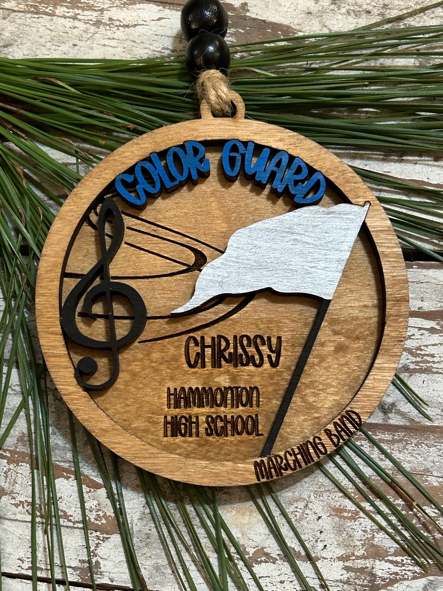 Personalized Color Guard Marching Band Christmas Tree Ornament | Flags Custom Band Gift | Gift for Flag Girls | Color Guard Team Gift