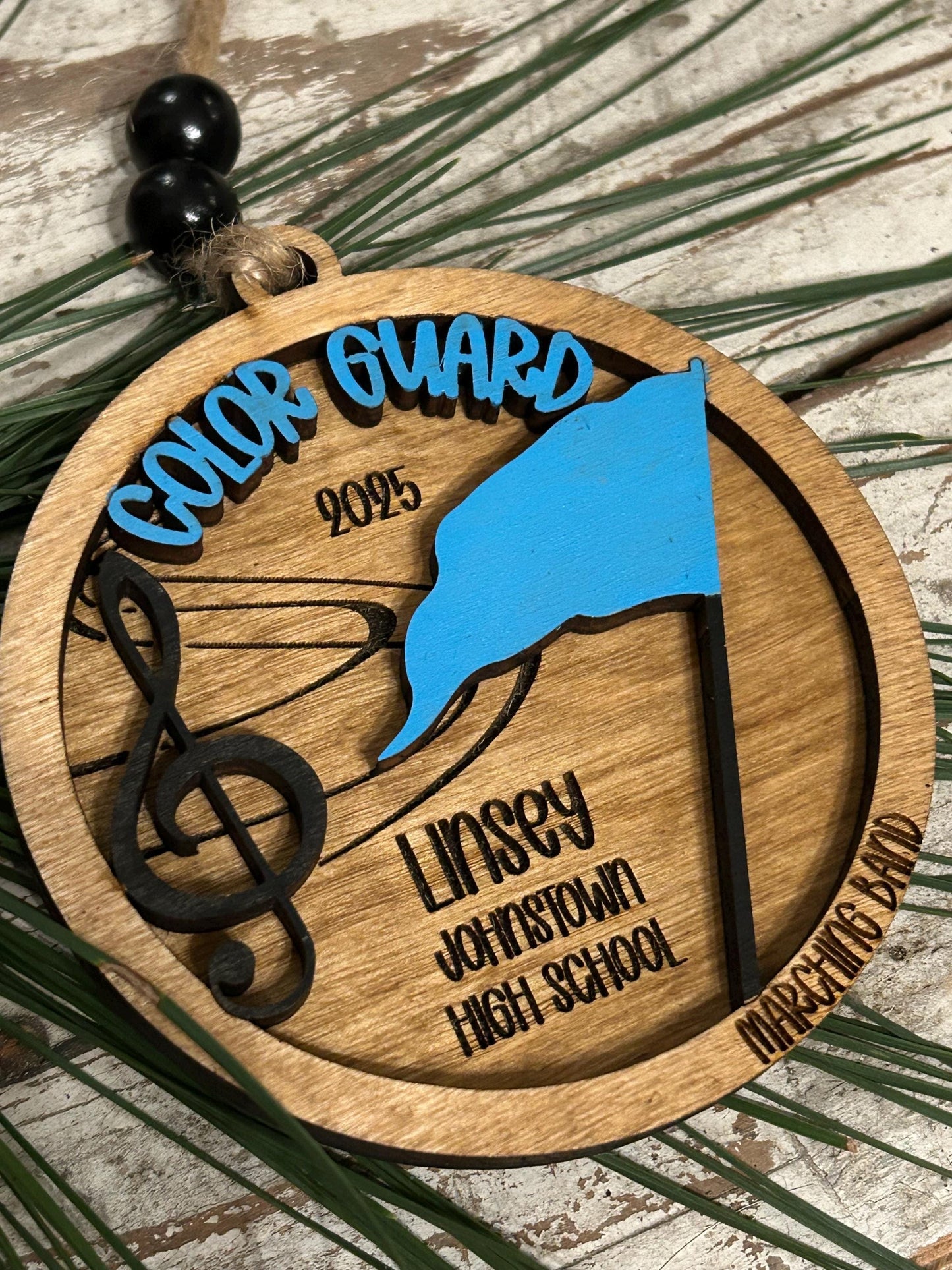 Personalized Color Guard Marching Band Christmas Tree Ornament | Flags Custom Band Gift | Gift for Flag Girls | Color Guard Team Gift