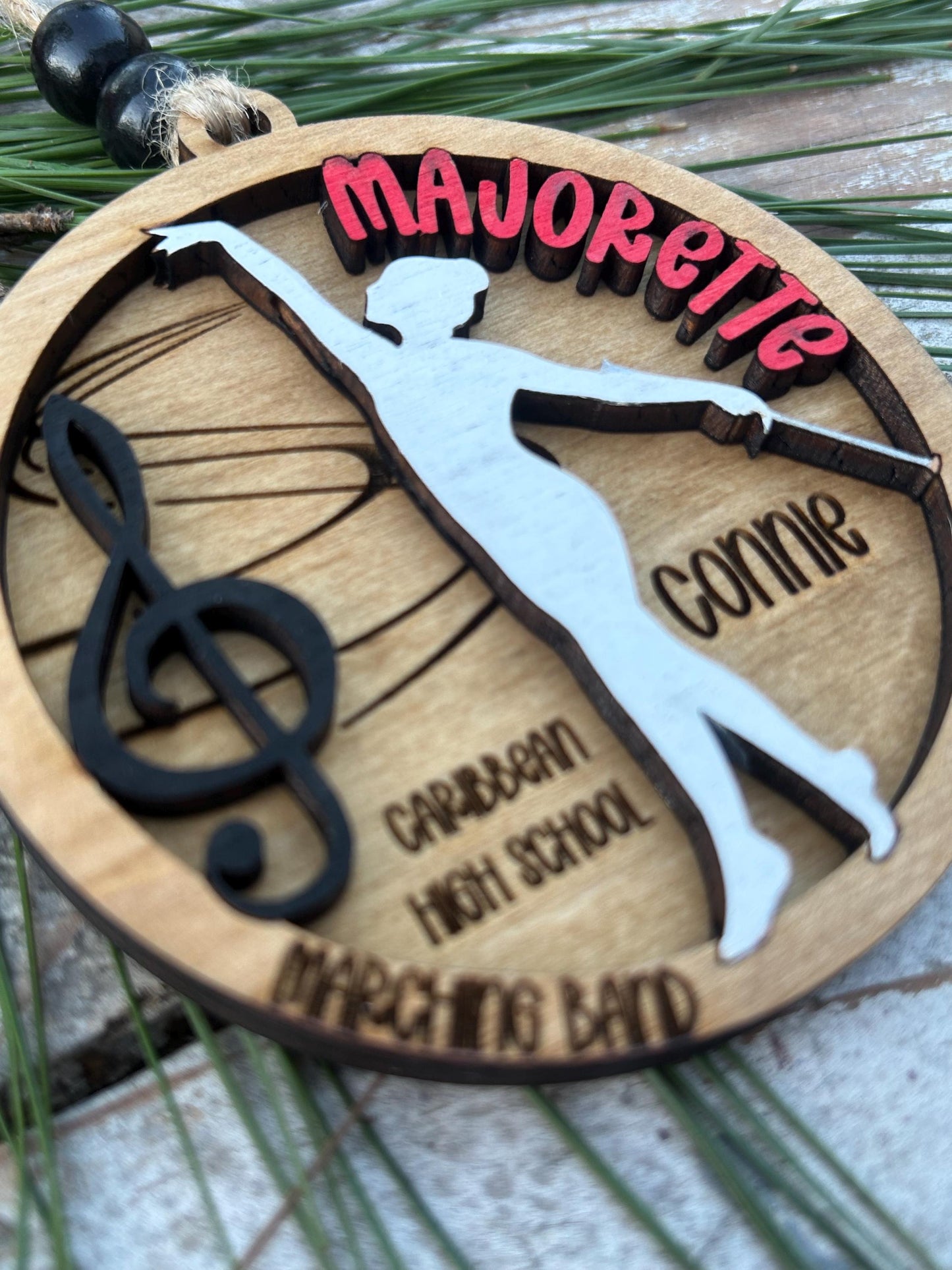 Personalized Majorette Marching Band Christmas Tree Ornament | Baton Twirler Custom Band Gift | Custom Twirl Strong | Majorette Team Gift