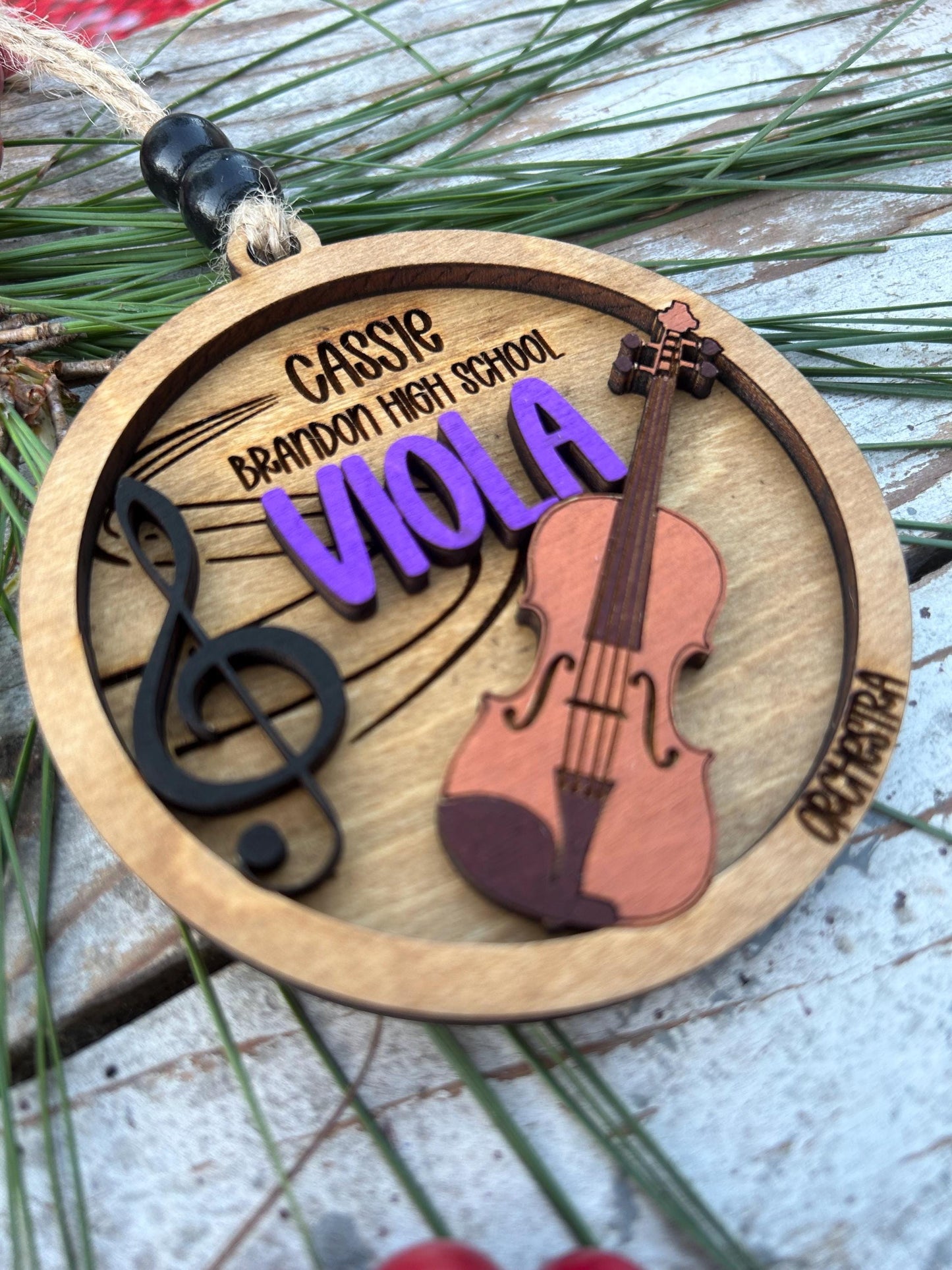 Personalized Viola Orchestra Christmas Tree Ornament | Viola Student Gift | Custom Music Viola Lover Keepsake | First Viola Recital Present
