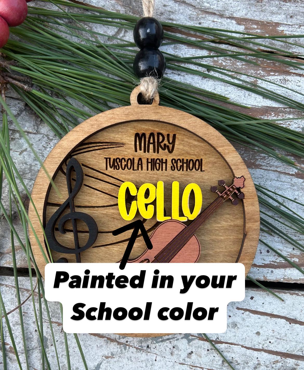 Personalized Cello Orchestra Christmas Tree Ornament | Cellist Gift | Custom Music Cello Lover Keepsake | First Cello Recital Present