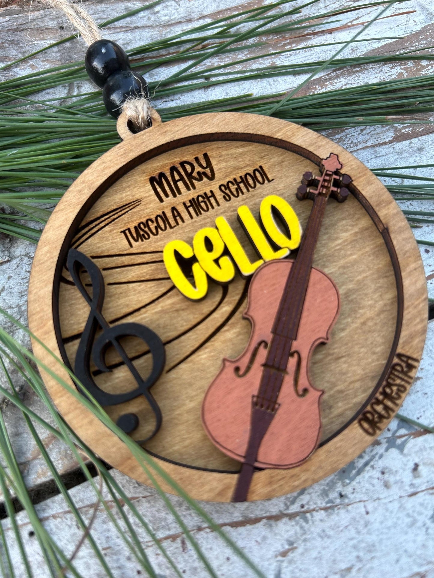 Personalized Cello Orchestra Christmas Tree Ornament | Cellist Gift | Custom Music Cello Lover Keepsake | First Cello Recital Present
