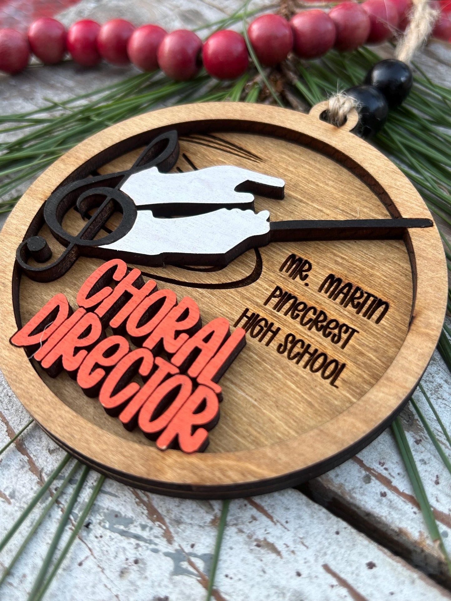 Personalized Choral Director Christmas Tree Ornament | Custom Chorus Teacher Gift | School Singing Group | Music Lover | Church Choir