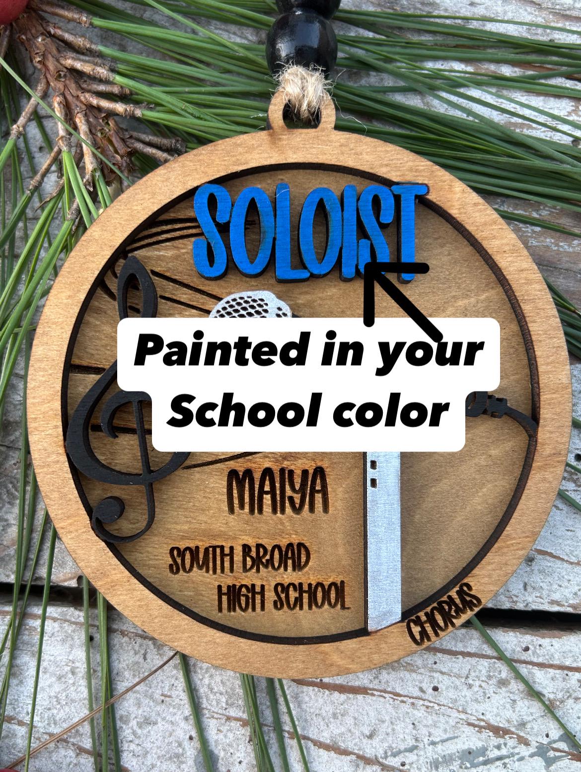 Personalized Soloist Chorus Christmas Tree Ornament | Custom School Choral Singer | Musical Theater | Music Lover | Church Choir Solo