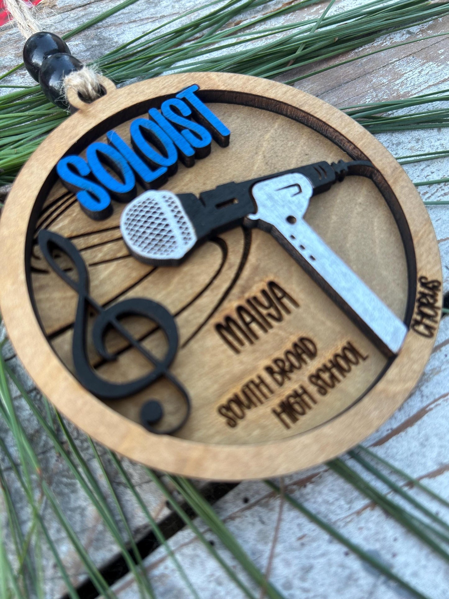 Personalized Soloist Chorus Christmas Tree Ornament | Custom School Choral Singer | Musical Theater | Music Lover | Church Choir Solo