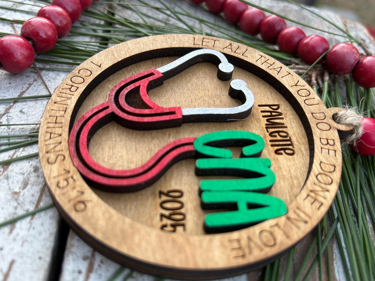 Personalized CNA Nurse Christmas Tree Ornament | Religious Gift for Nursing Graduate | Gift for Nurse | CNA Ornament | 1 Corinthians 15:16