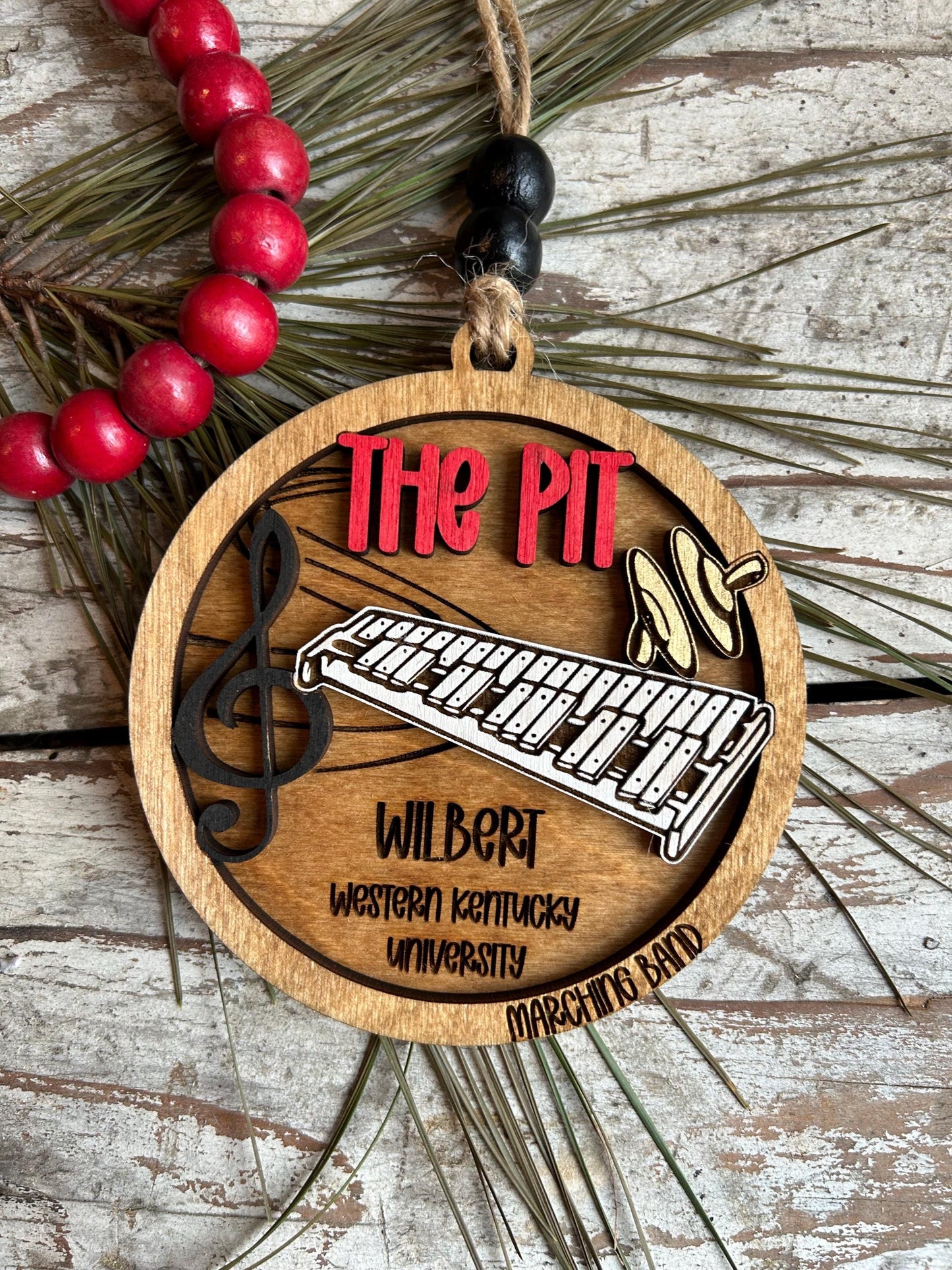 Personalized Pit Marching Band Christmas Tree Ornament | Percussion Xylophone | Triangle | The Pit Custom Band Gift | Gift for Band Director